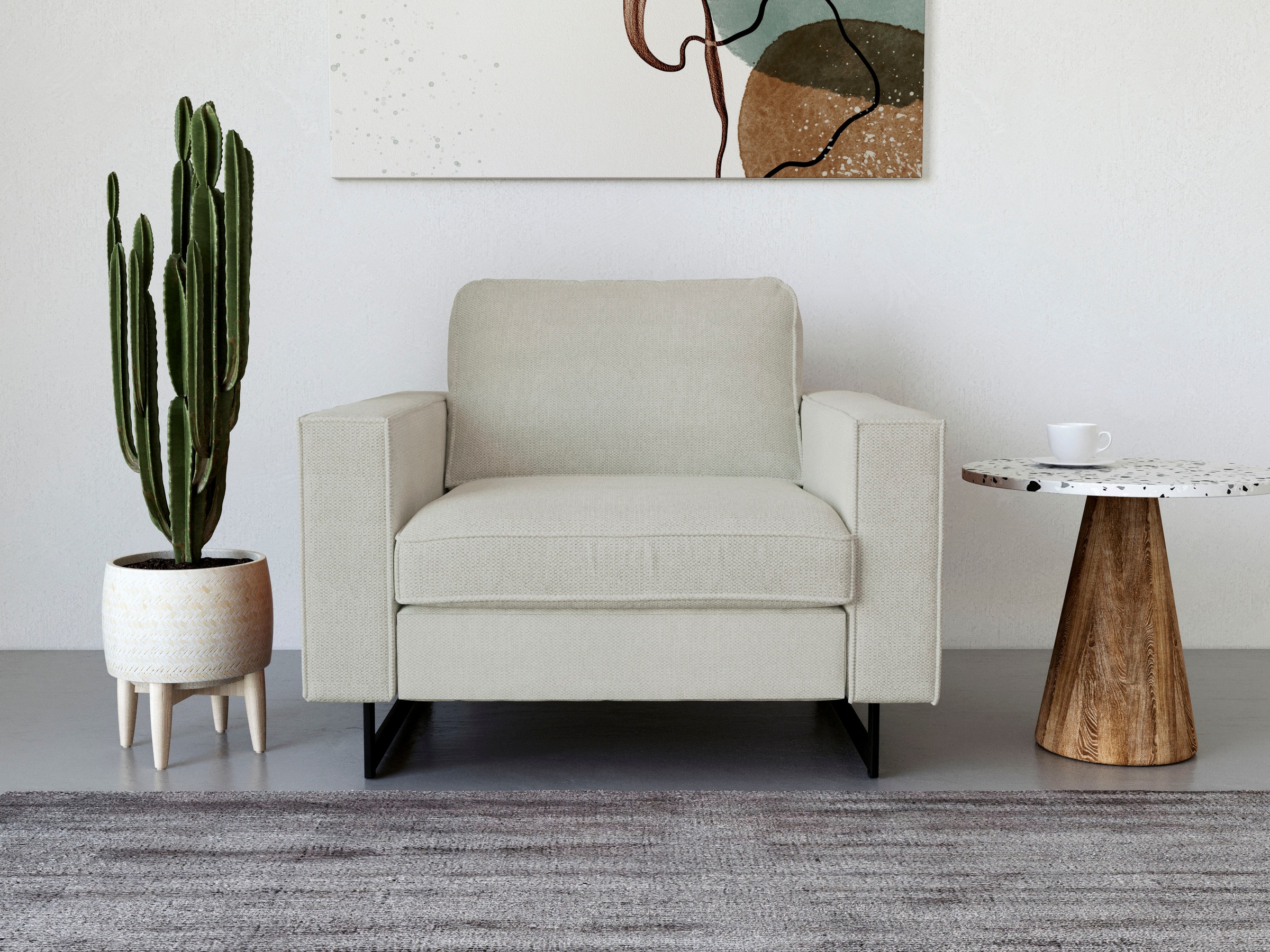 Places of Style Loveseat "Pinto 105 cm, Cord, Chenille, Lederoptik", mit Ke günstig online kaufen