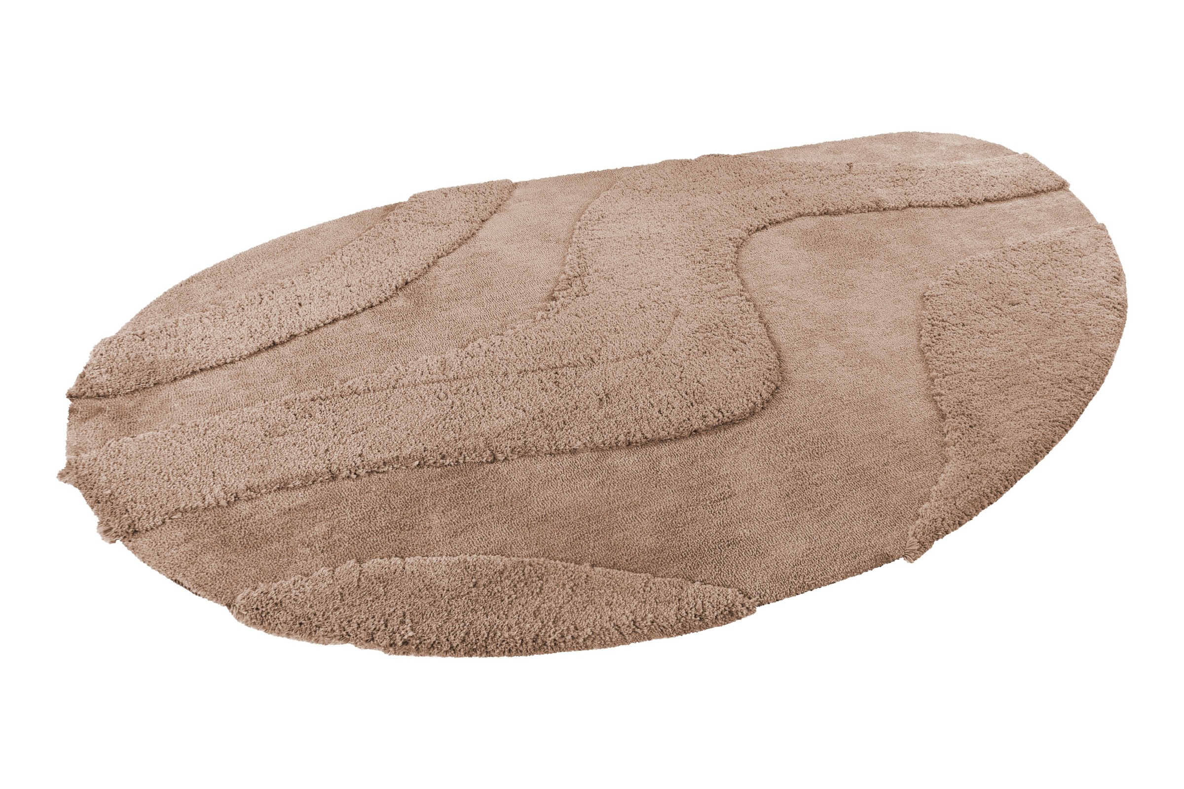 Kayoom Teppich »Pulp 225« oval 20 mm Höhe Hochflor, Hoch Tief Struktur, besondere Form. alle Räume