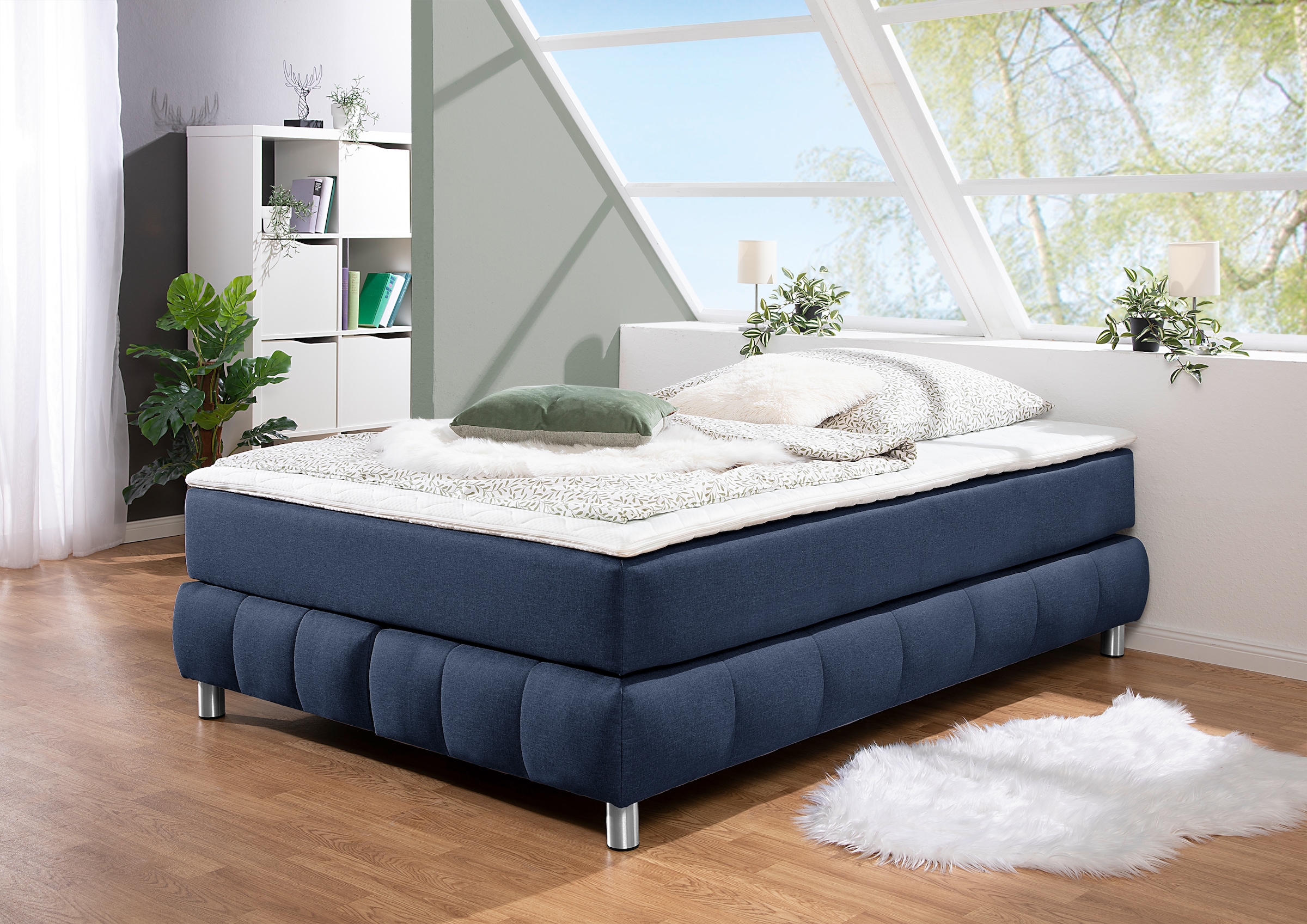 Boxspringbett »Salo«, Ohne Kopfteil, inkl. Topper, auch in Überlänge 220 cm