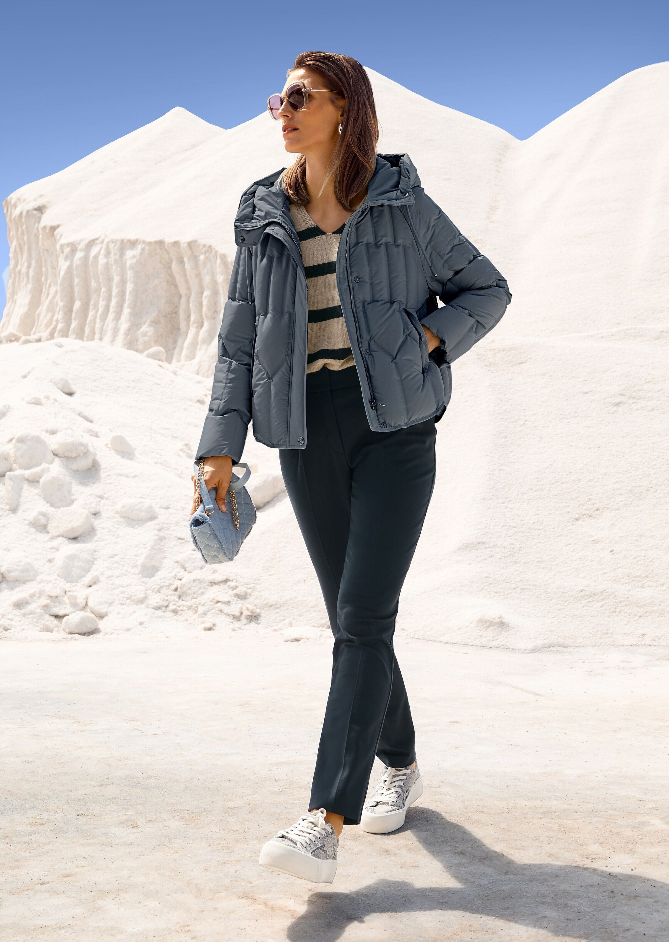 Madeleine Quilted Down Jacket Women's Blue 34 3
