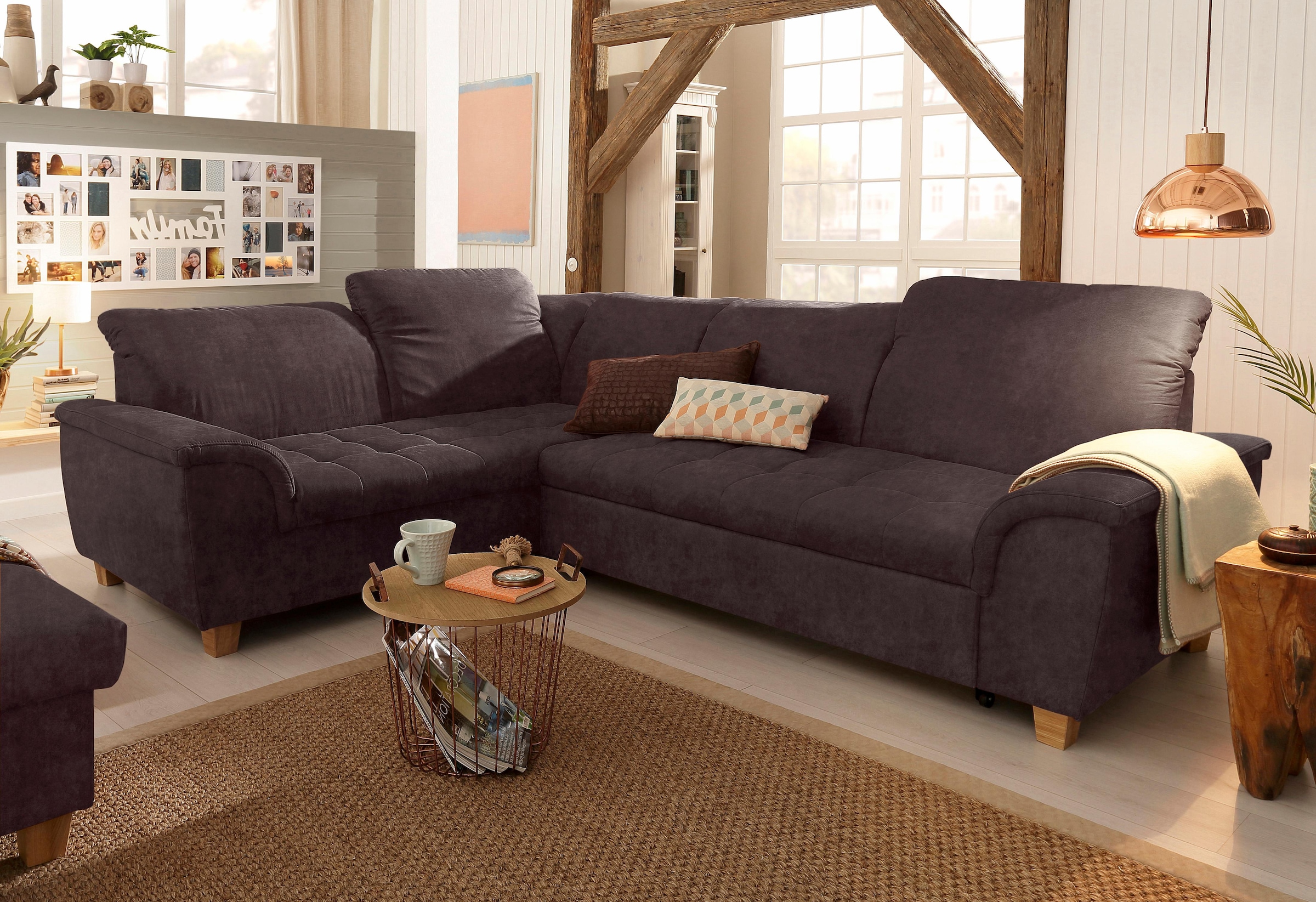 Home affaire Ecksofa "Lyla fester Sitzkomfort, bequeme Armlehnen, Breite 27 günstig online kaufen