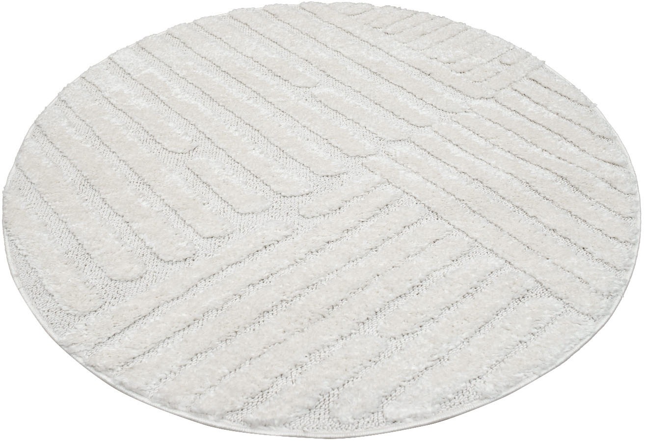 Thumbnail - Carpet City Hochflor-Teppich "FOCUS749" rund 20 mm Höhe Boho-Teppich, Hochtief-Muster/ 3D-Effekt, für Wohnzimmer, Schlaf...