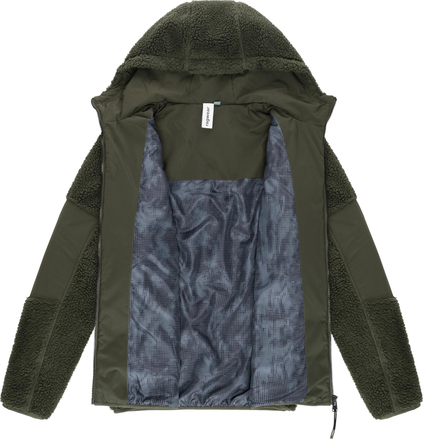 Ragwear Plüschjacke »Chille« mit Kapuze Flauschige Übergangsjacke aus Teddyfleece