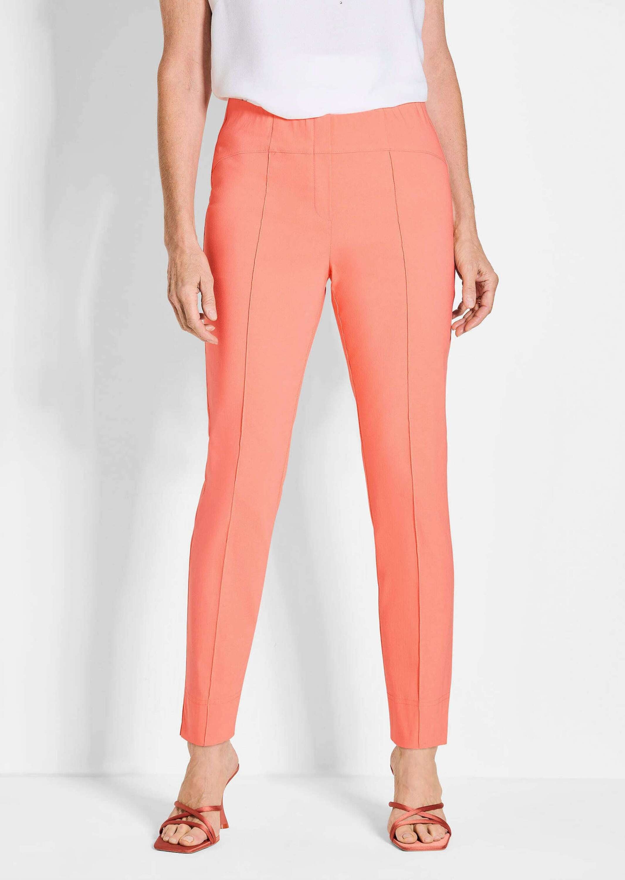 GOLDNER Schlupfhose "Kurzgröße Orange Hose LOUISA mit Biesen" günstig online kaufen