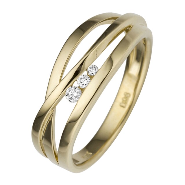 JOBO Diamantring, breit 585 Gold mit 3 Diamanten bestellen | BAUR