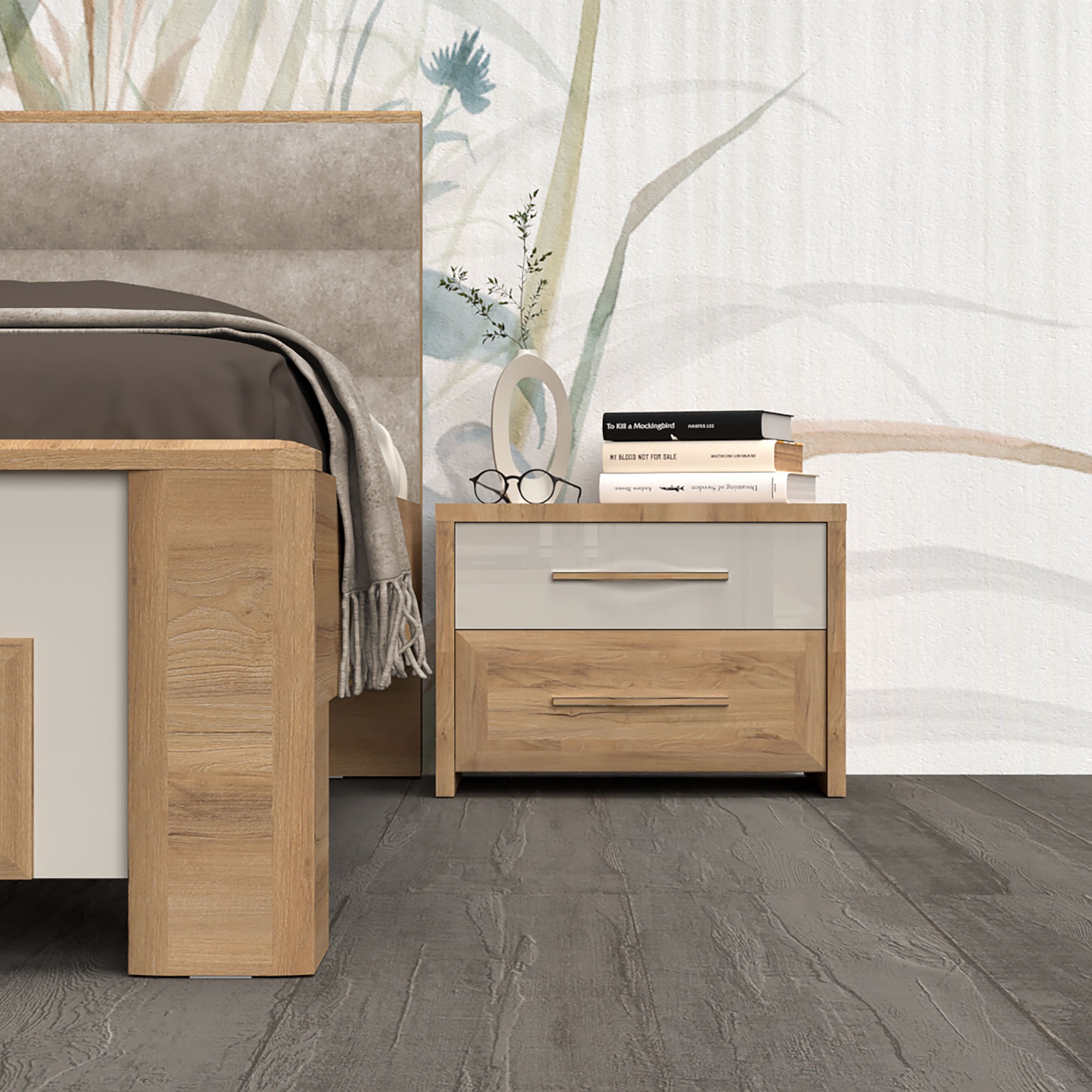 OTTO home Nachtkommode "Gala, beige hochglänzend UV lackiert und melaminbes günstig online kaufen