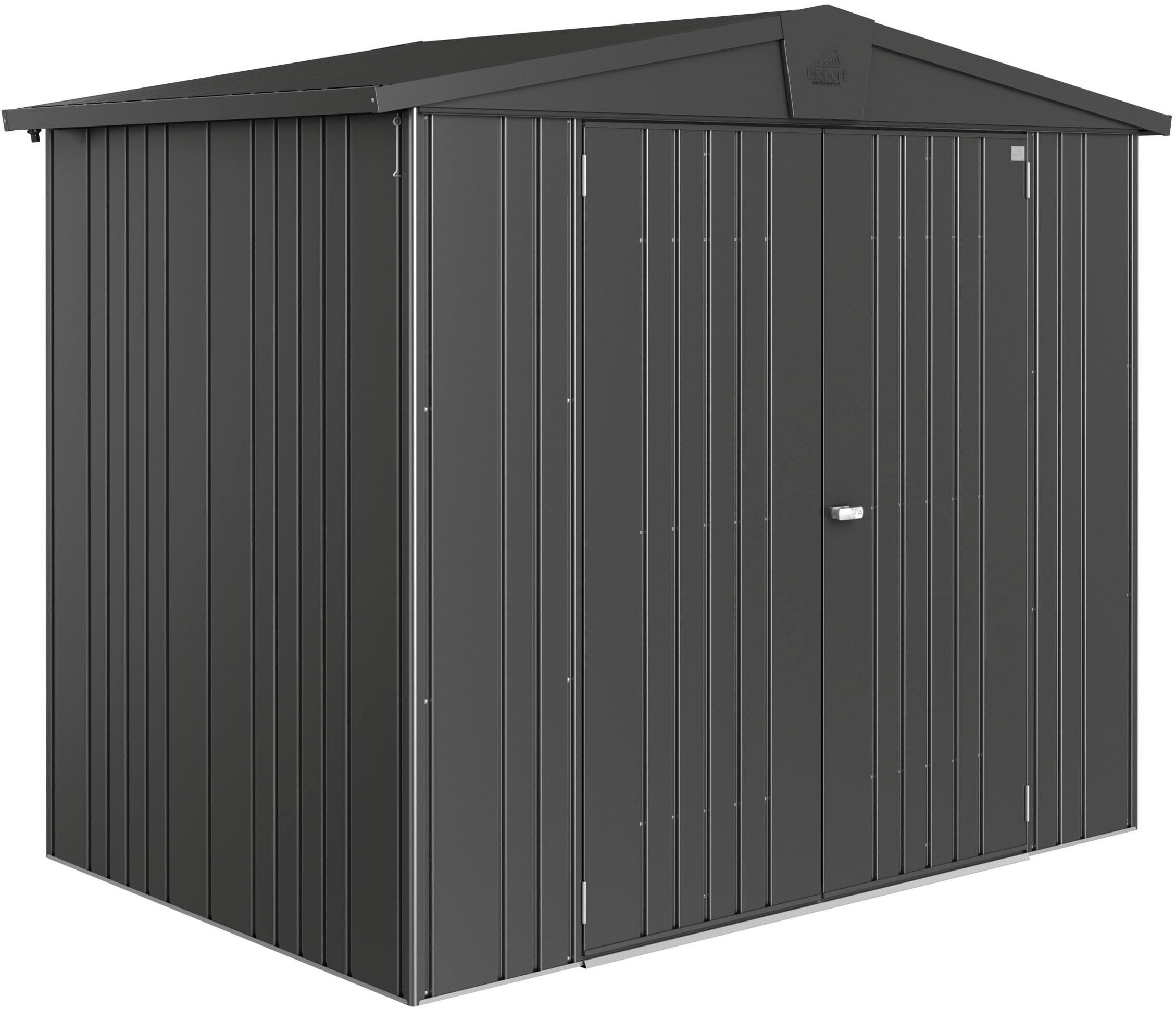 BIOHORT Gerätehaus "Europa Gr. 3, verschiedene Farben", grau, Stahl, Gerätehäuser, Qualitäts-Geräteschuppen aus Metall