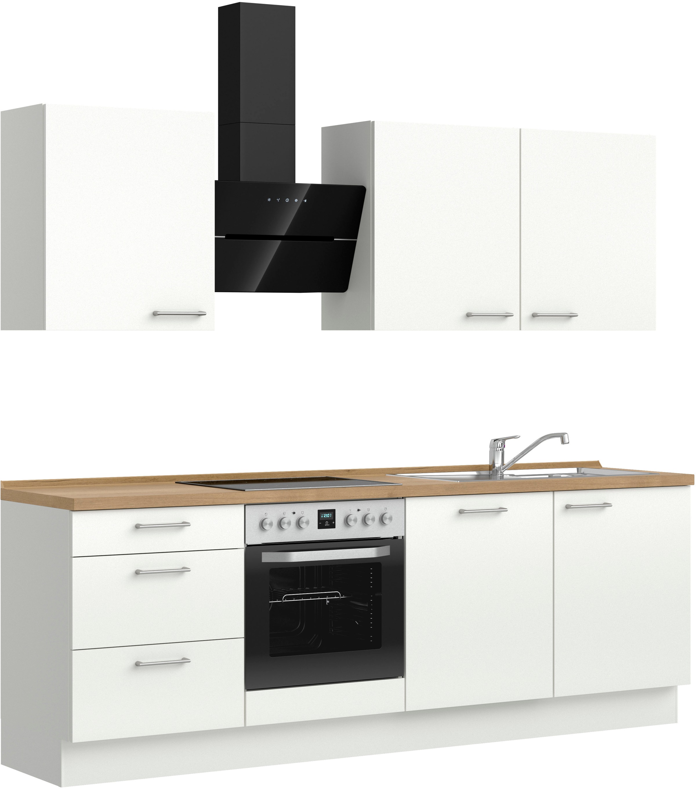 nobilia® Küchenzeile »"Laser II"«, vormontiert, Ausrichtung wählbar, Breite 240 cm, wahlw. mit E-Geräten