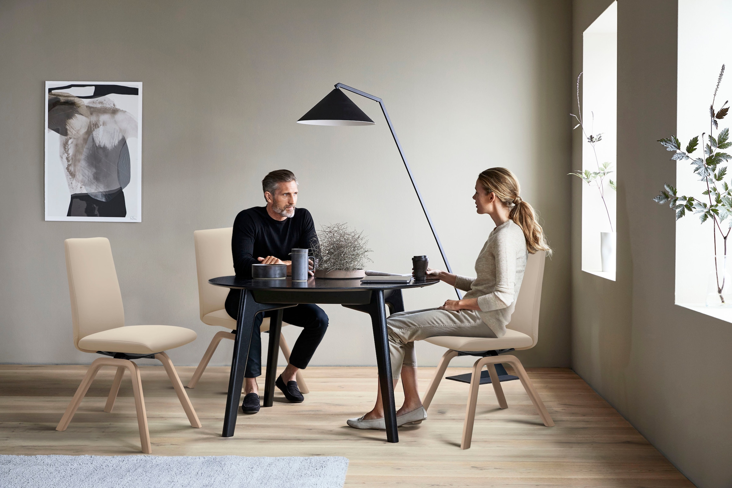 Stressless® Polsterstuhl »Laurel«, Leder BATICK, Low Back, Größe L, mit schräggestellten Beinen in Walnuss