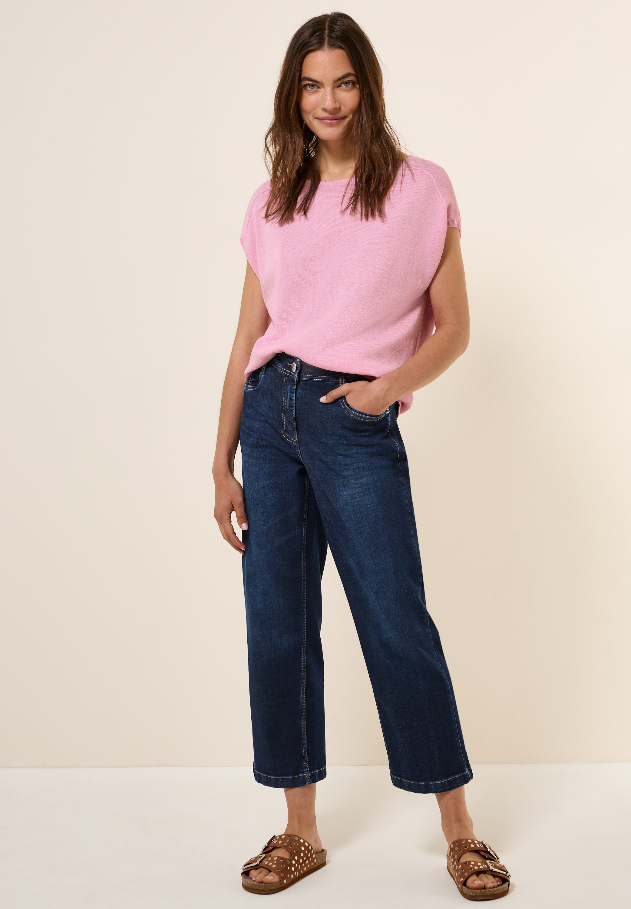 Cecil Strickpullover, mit Materialmix