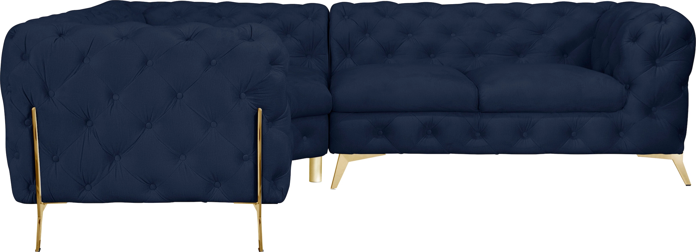 Home affaire Chesterfield-Sofa "Amaury L-Form" moderne Chersterfield-Optik, günstig online kaufen