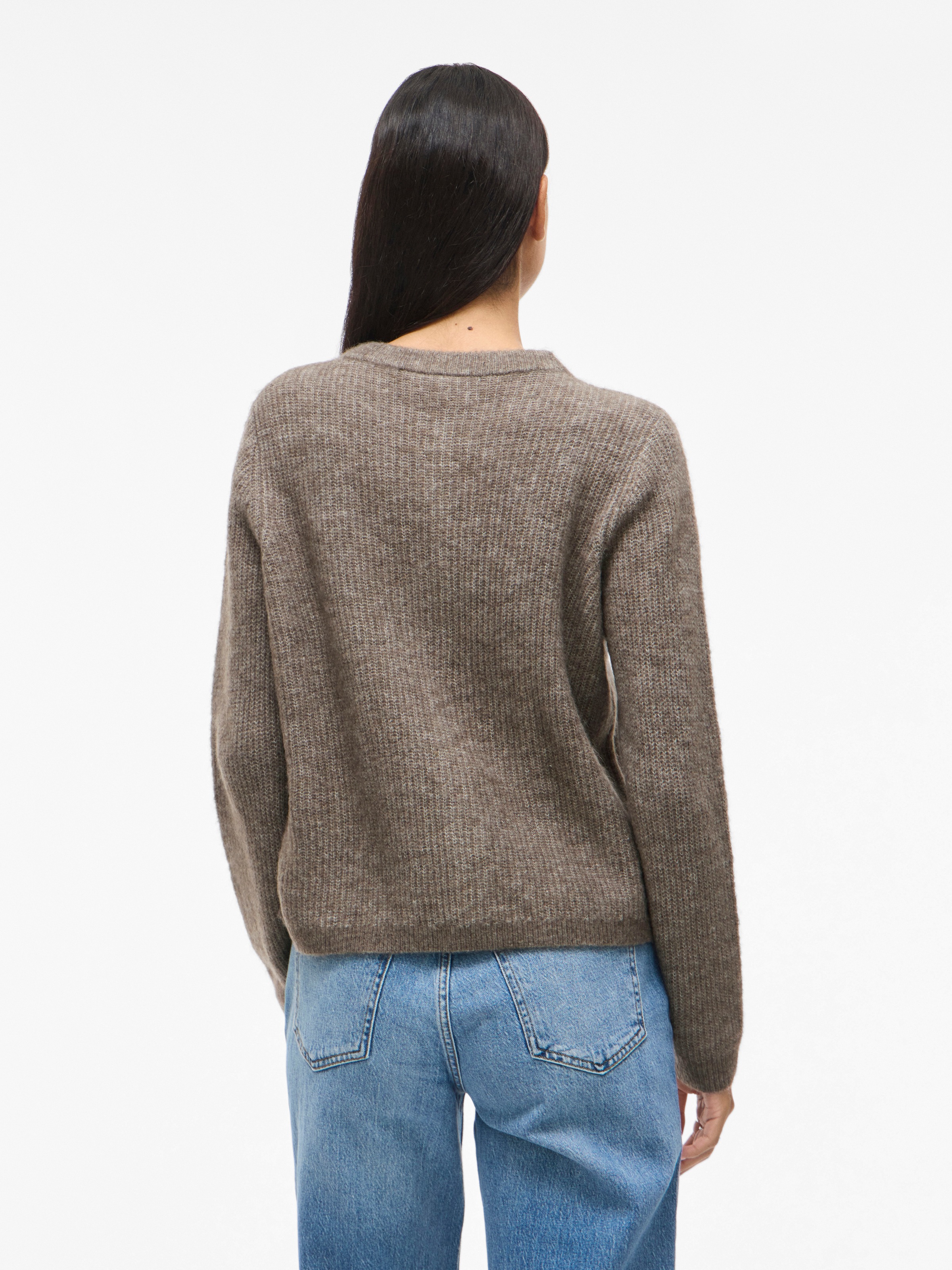 Vila Strickjacke "VILORY O-NECK L/S KNIT CARDIGAN-NOOS" Materialmix, regula günstig online kaufen
