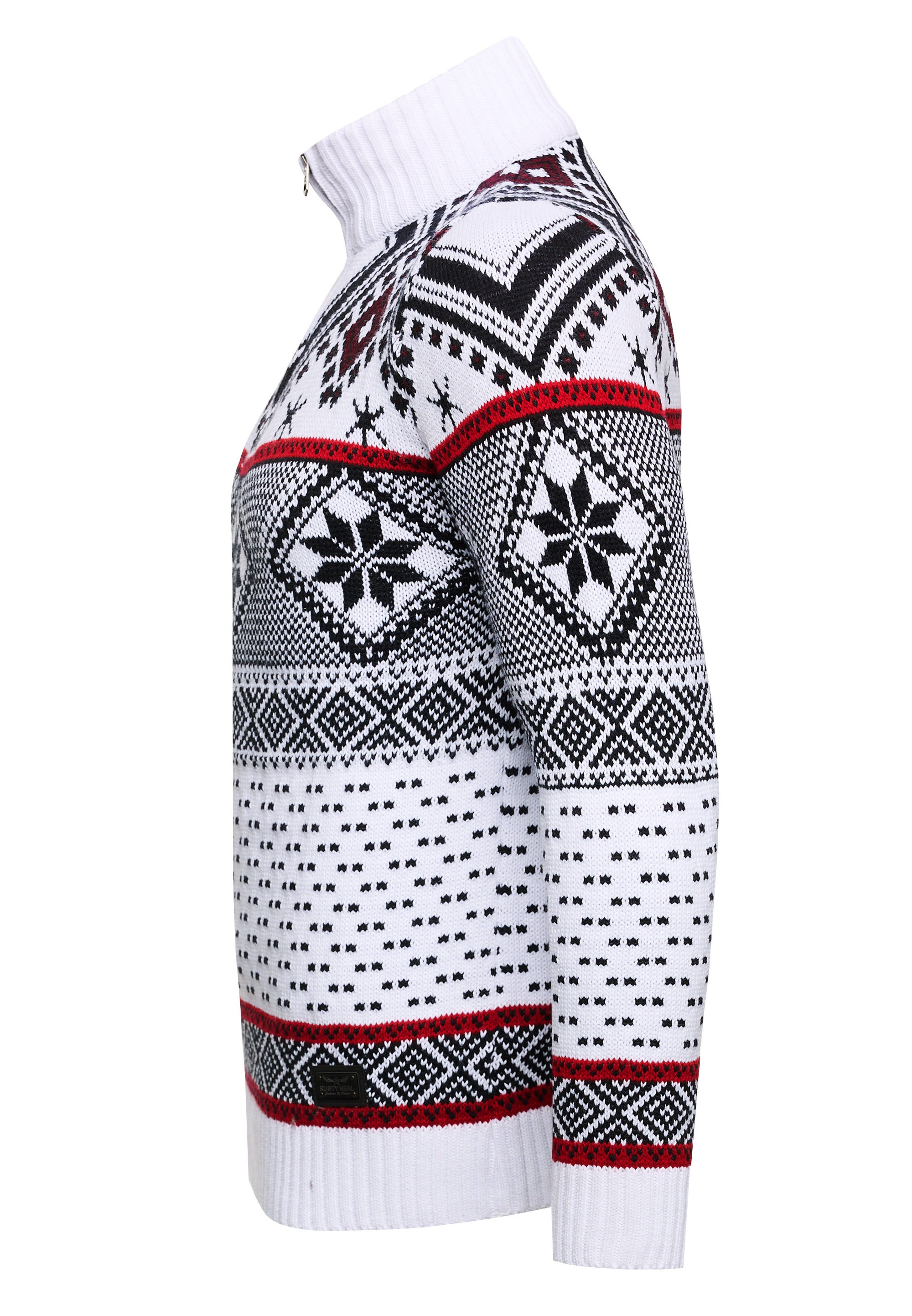 Rusty Neal Strickpullover, mit winterlichem Muster