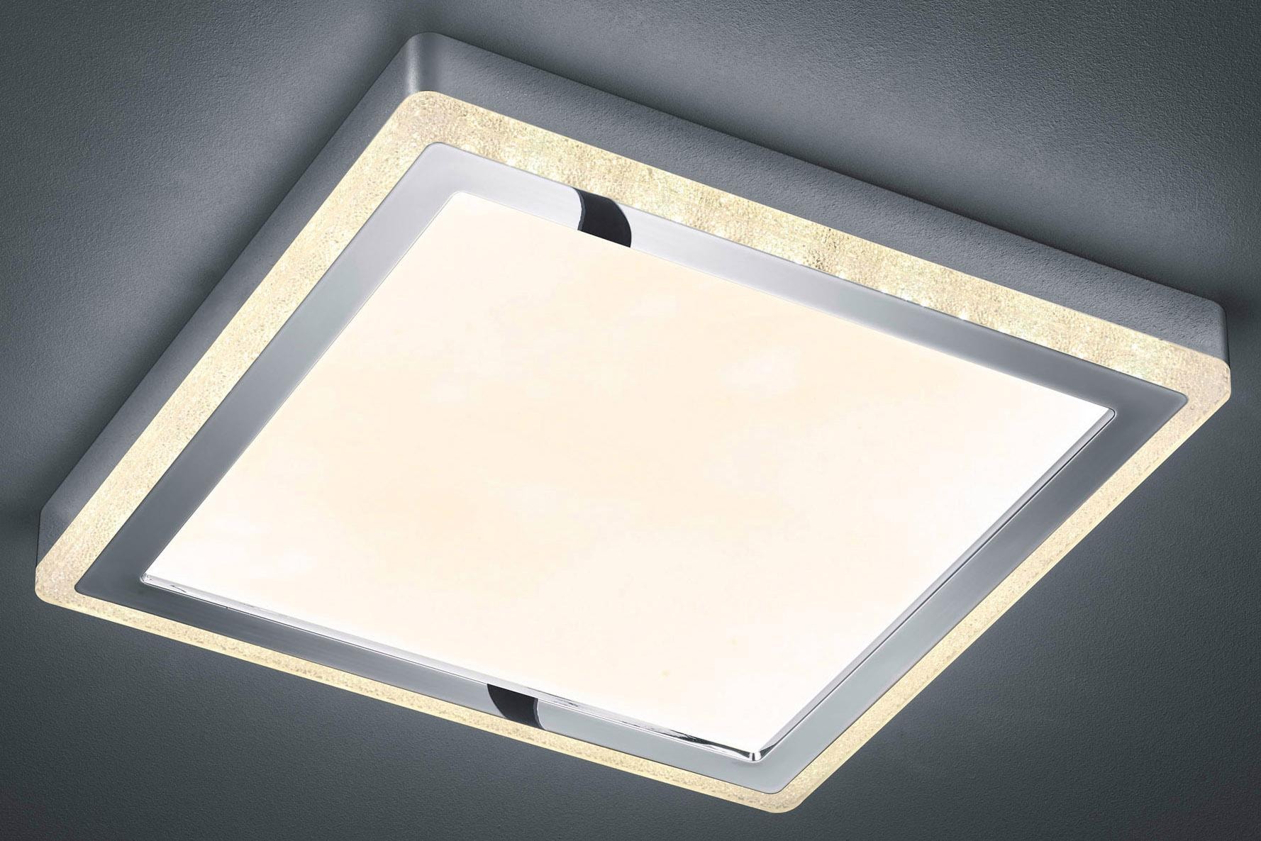 TRIO Leuchten LED Deckenleuchte »Slide«, 1 flammig, Leuchtmittel LED-Board | LED fest integriert, Fernbedienung, integrierter Dimmer, Nachtlicht, RGBW-Farbwechsler