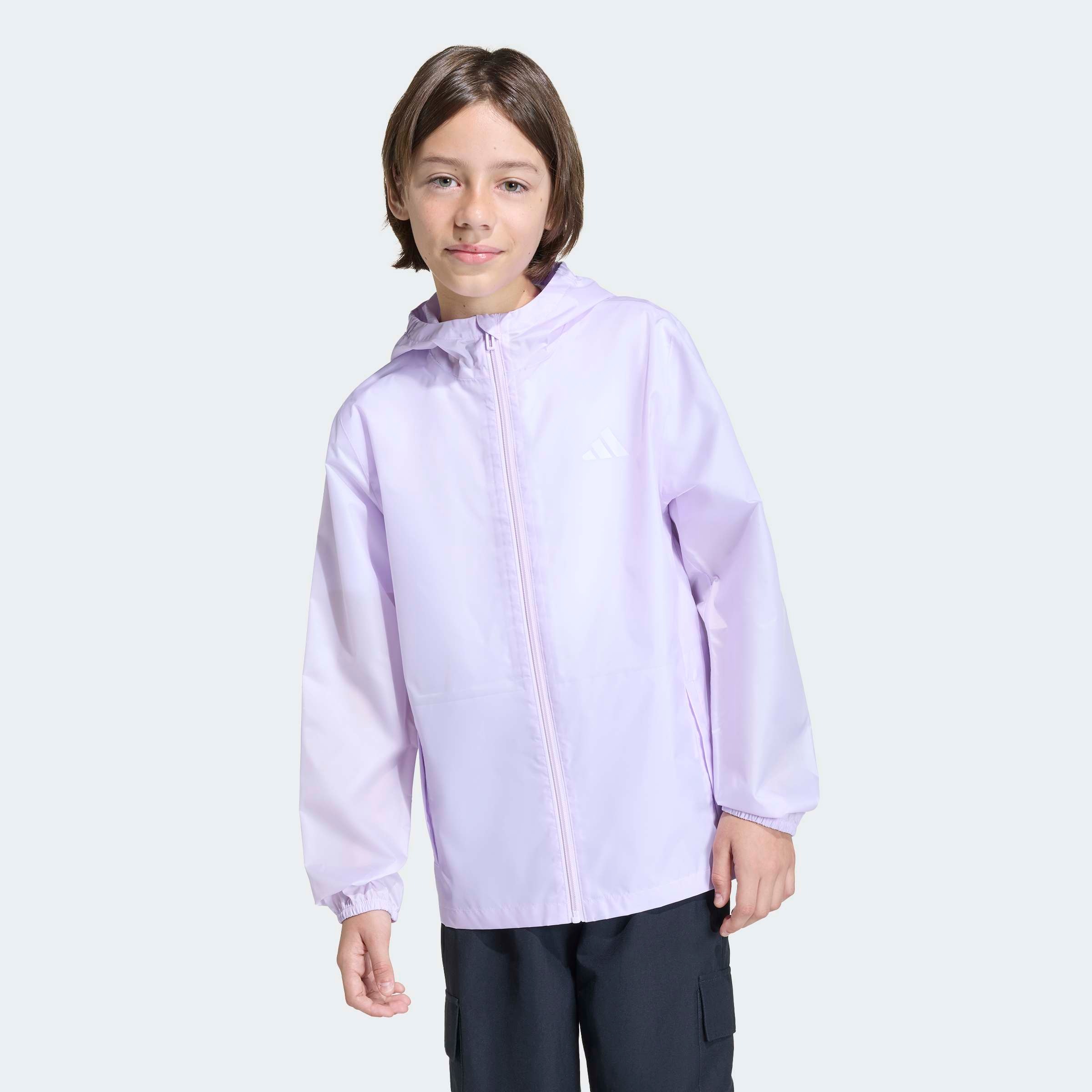 Regenjacke ADIDAS SPORTSWEAR "KIDS", Mädchen, Gr. 110, ice lavender, Obermaterial: 100% Polyester, normal, Jacken Regenjacke