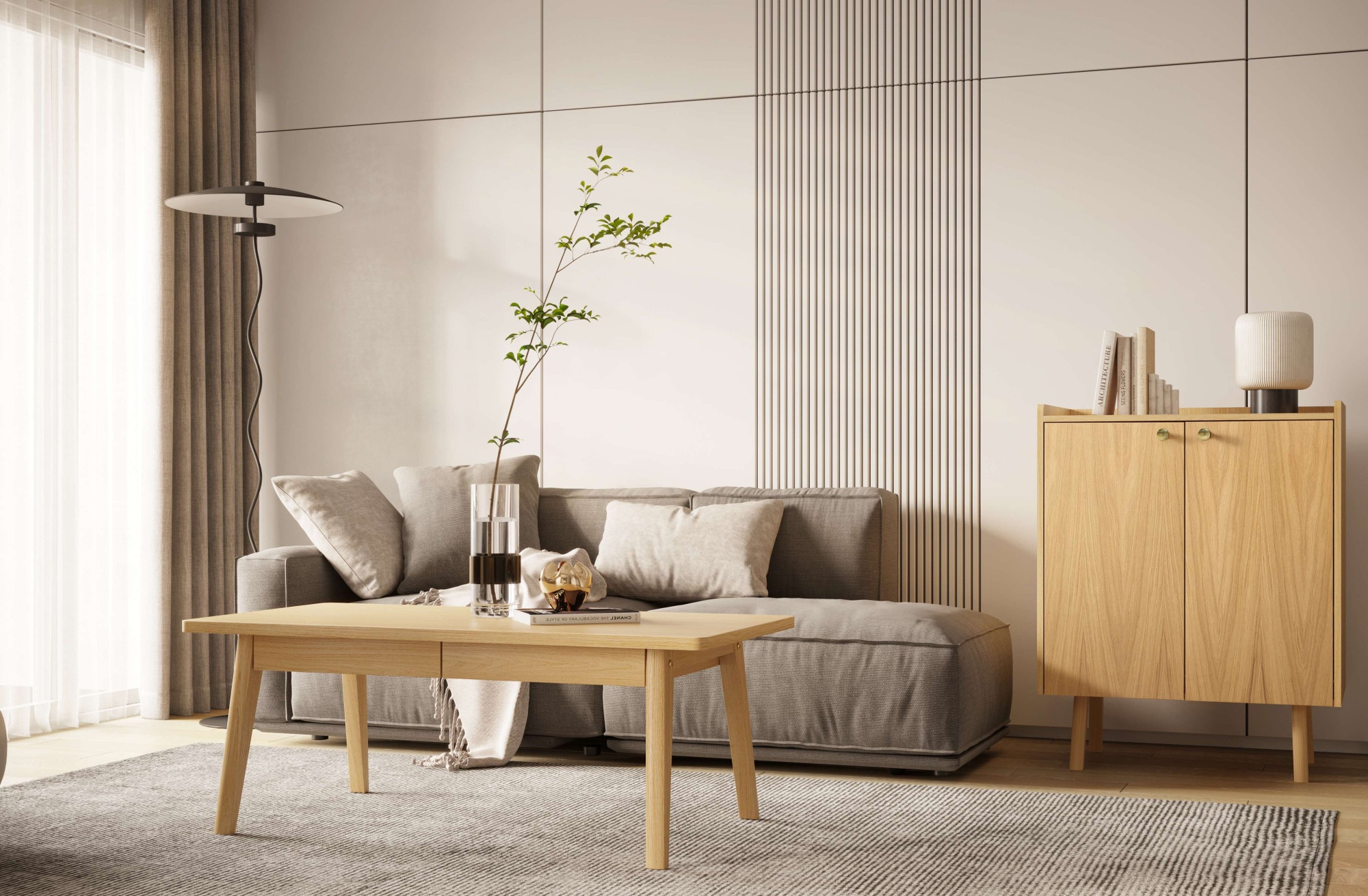 Woodman Couchtisch »Nice«, Breite 120 cm, mit 2 Schubladen, Echtholzffurnier aus Eiche