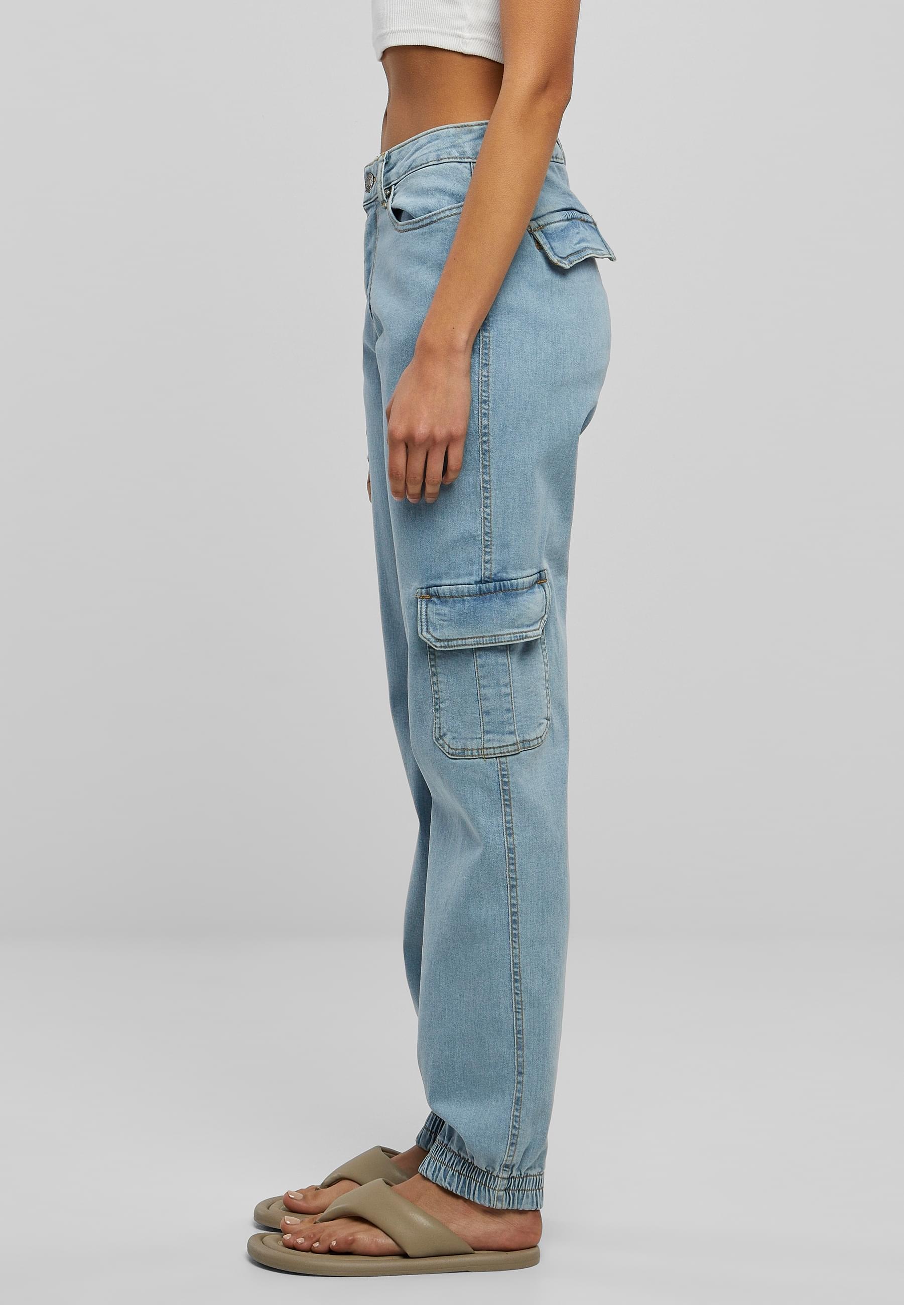 URBAN CLASSICS Stoffhose »Urban Classics Damen Ladies Organic Stretch Denim Cargo Pants«, (1 tlg.)