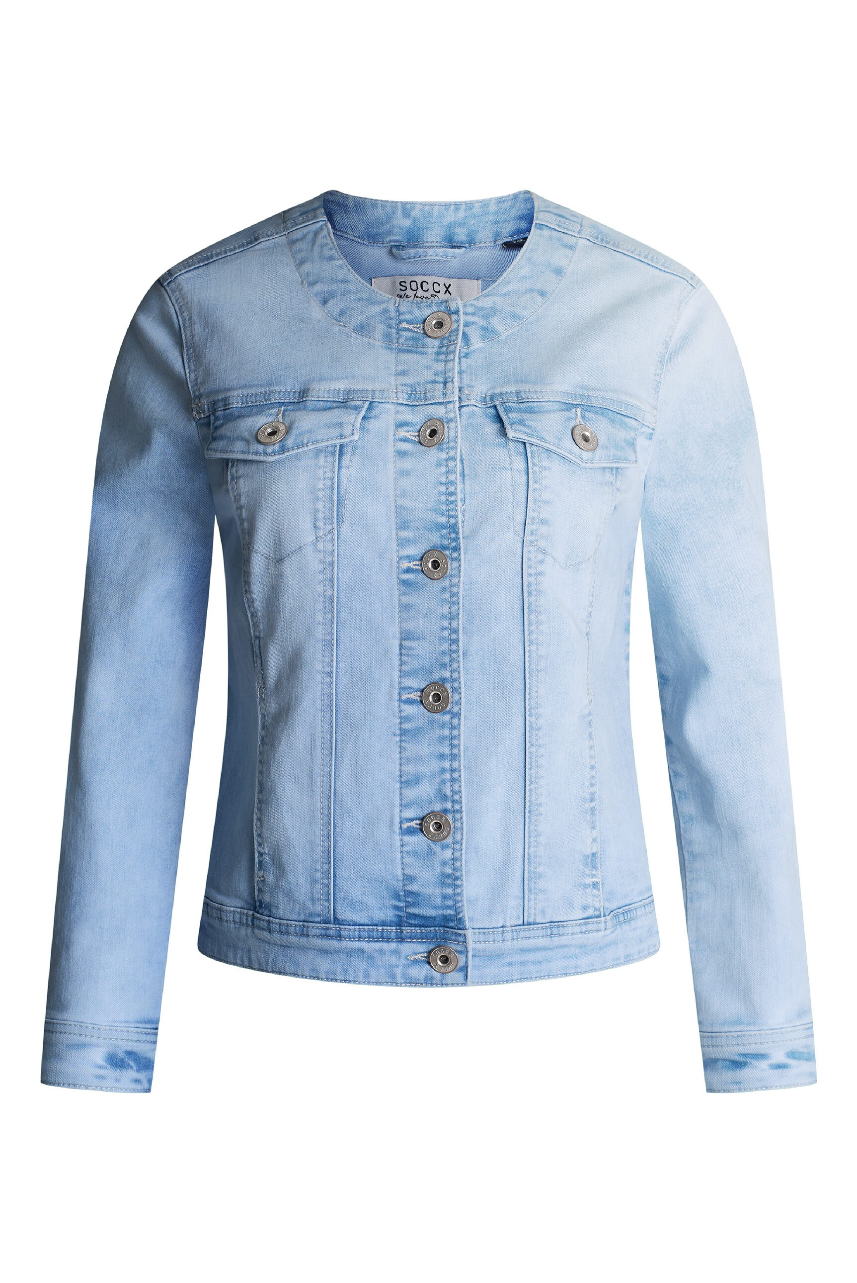 SOCCX Jeansjacke ohne Kapuze mit Brusttaschen