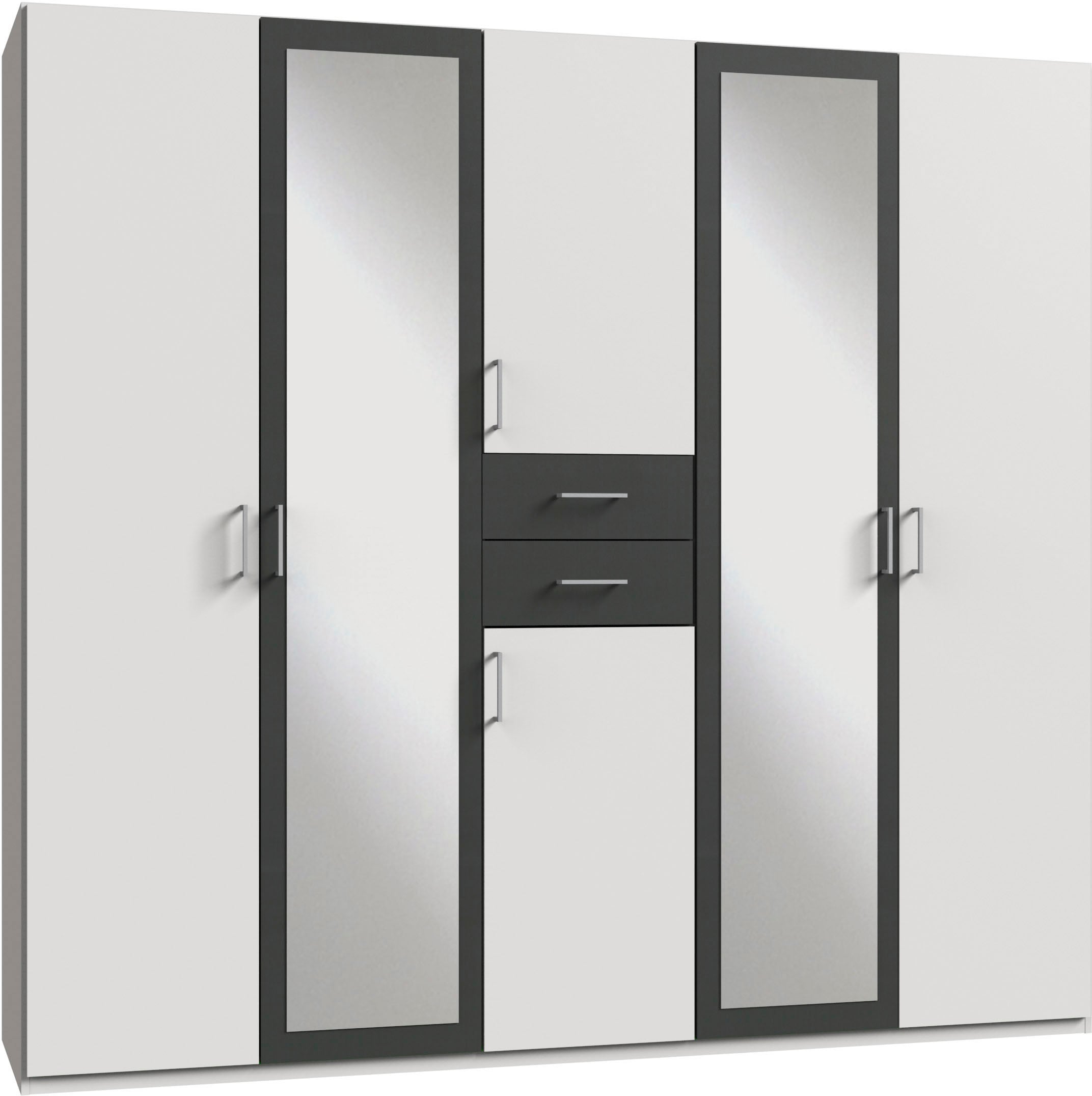 Wimex Kleiderschrank "Diver Drehtürenschrank mit Spiegel, in der Breite: 225cm" Bestseller Schlafzimmerschrank wahlweise 3 Innenausstattungen
