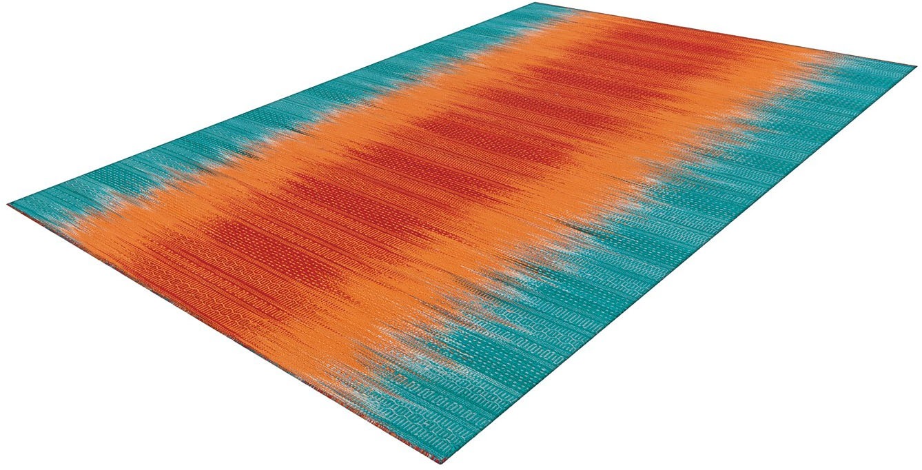 Teppich ARTE ESPINA "Sunset 8070", bunt (orange, blau), B:120cm H:12mm L:180cm, Wolle, Teppiche, Teppich, Handgemachter Wollteppich mit Wohlfühlcharakter 2