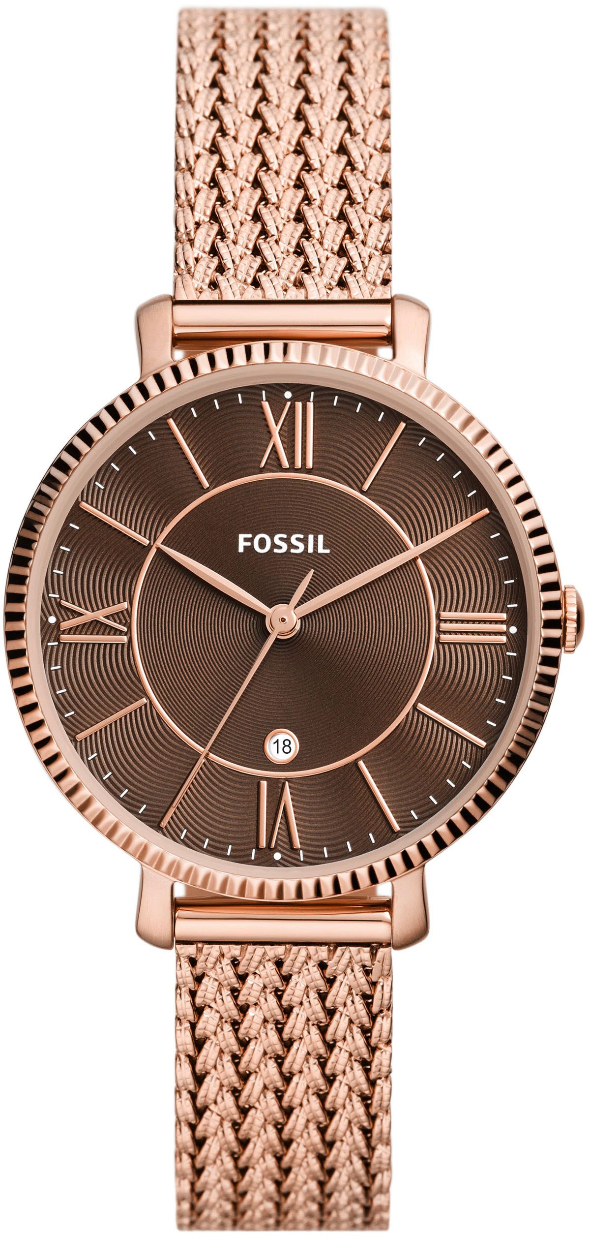 Fossil Quarzuhr »JACQUELINE, ES5322«, Armbanduhr, Damenuhr, Datum, analog