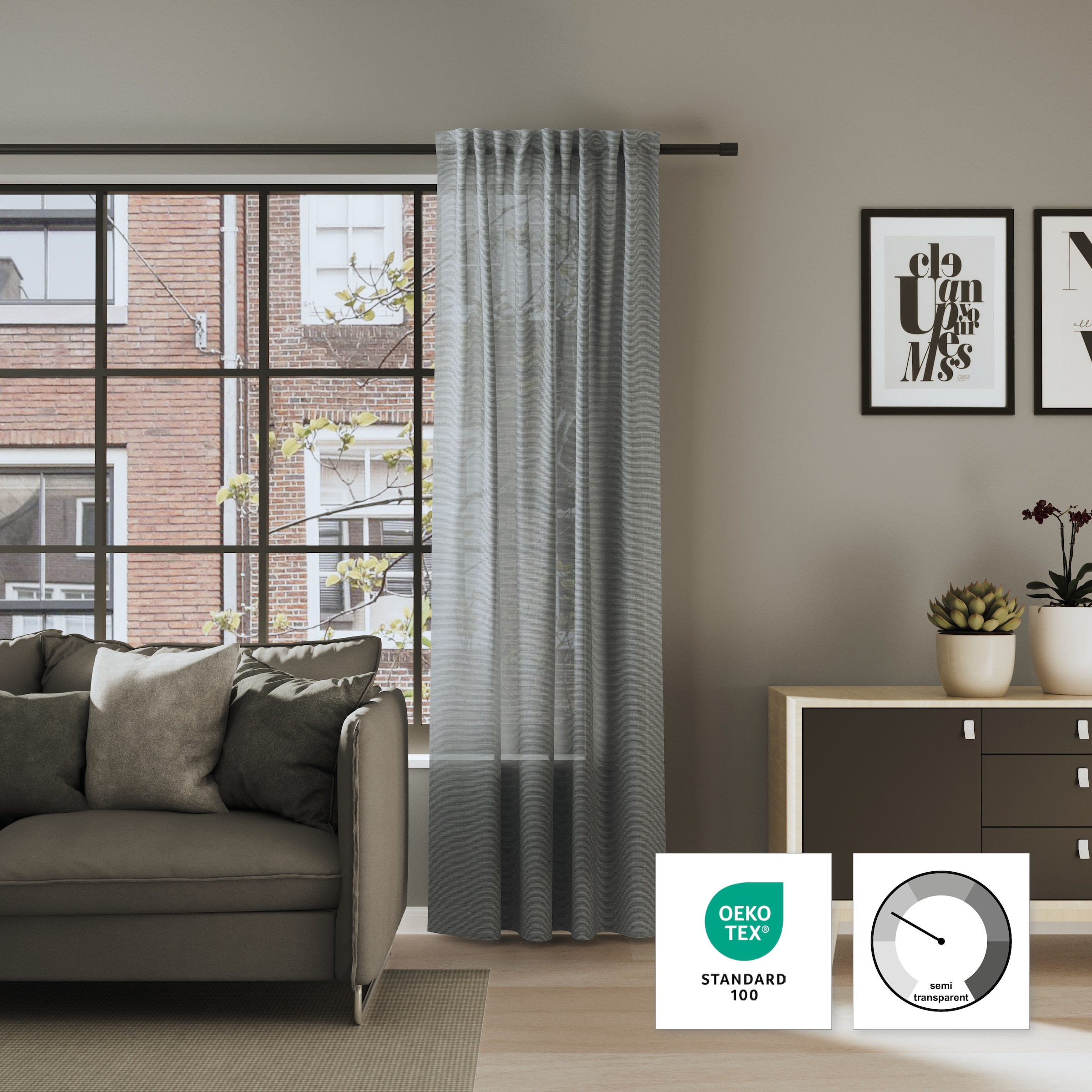 Neutex for you Vorhang "ALLEY-ECO" Multifunktionsband 1 Stk. tlg. Halbtrans günstig online kaufen