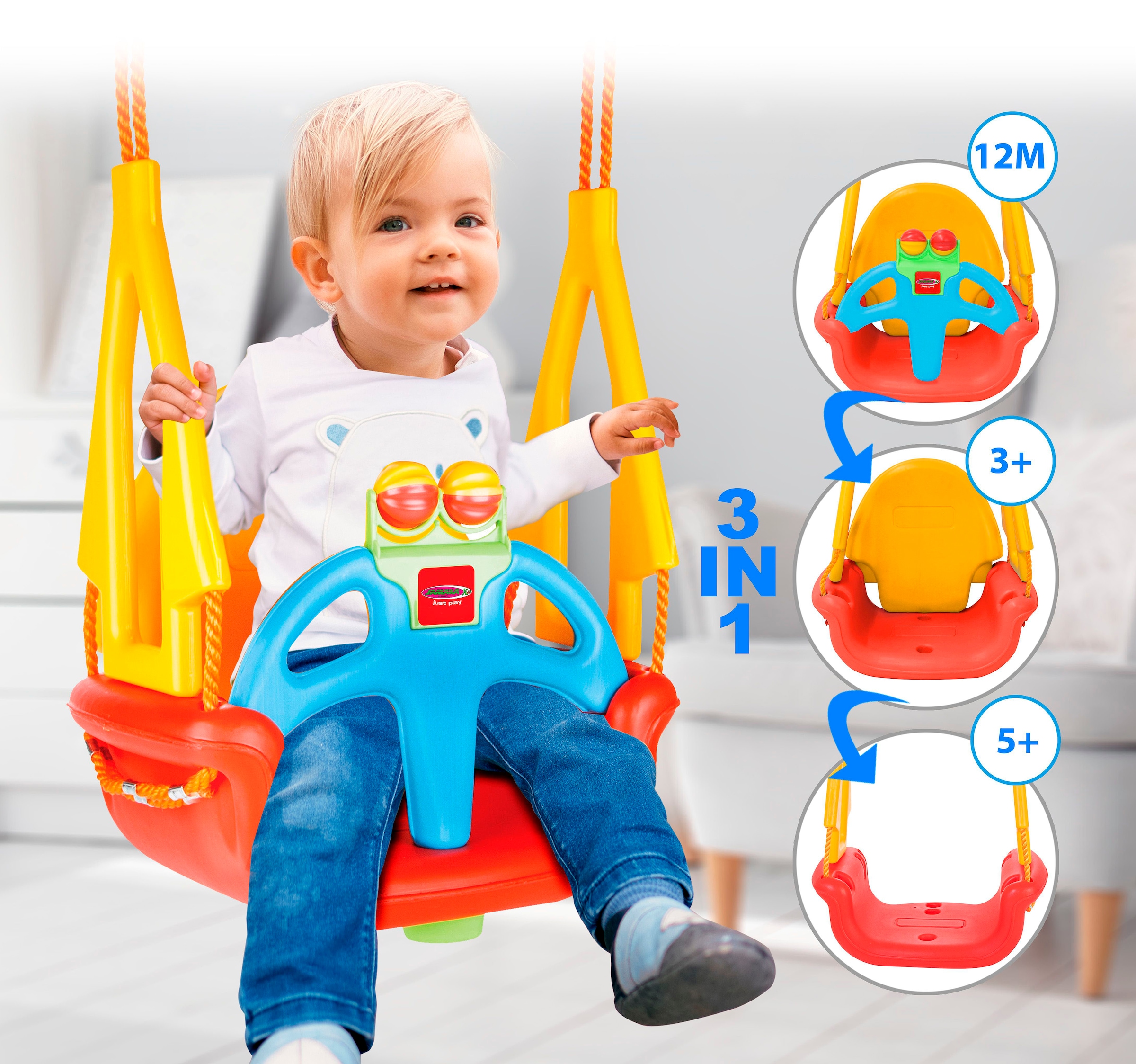 Jamara Babyschaukelsitz »Grow with me 3in1«, mit Sicherheitsbügel
