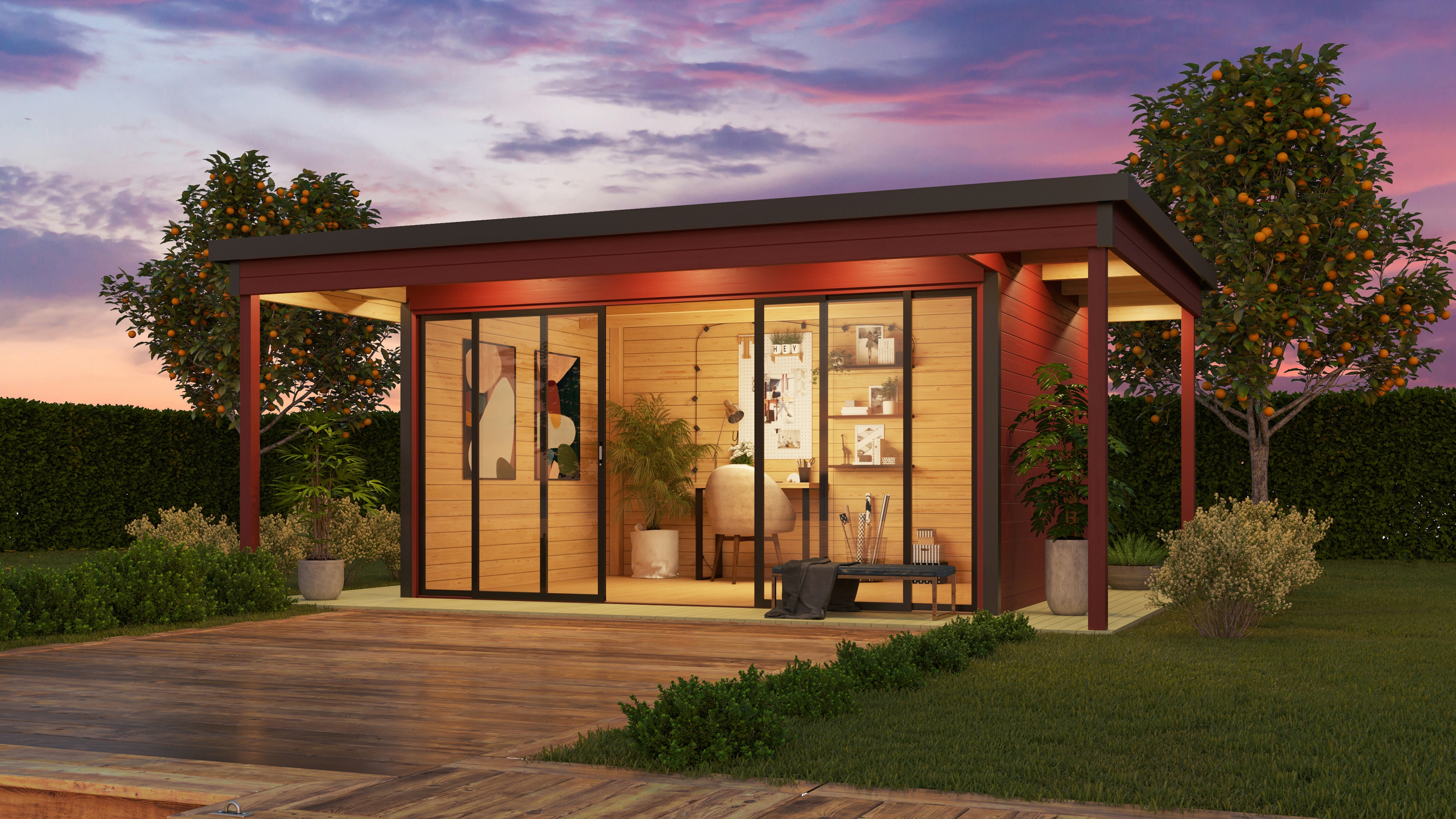 LASITA MAJA Gartenhaus "DOMEO 4 LOGGIA" in verschiedenen Farben