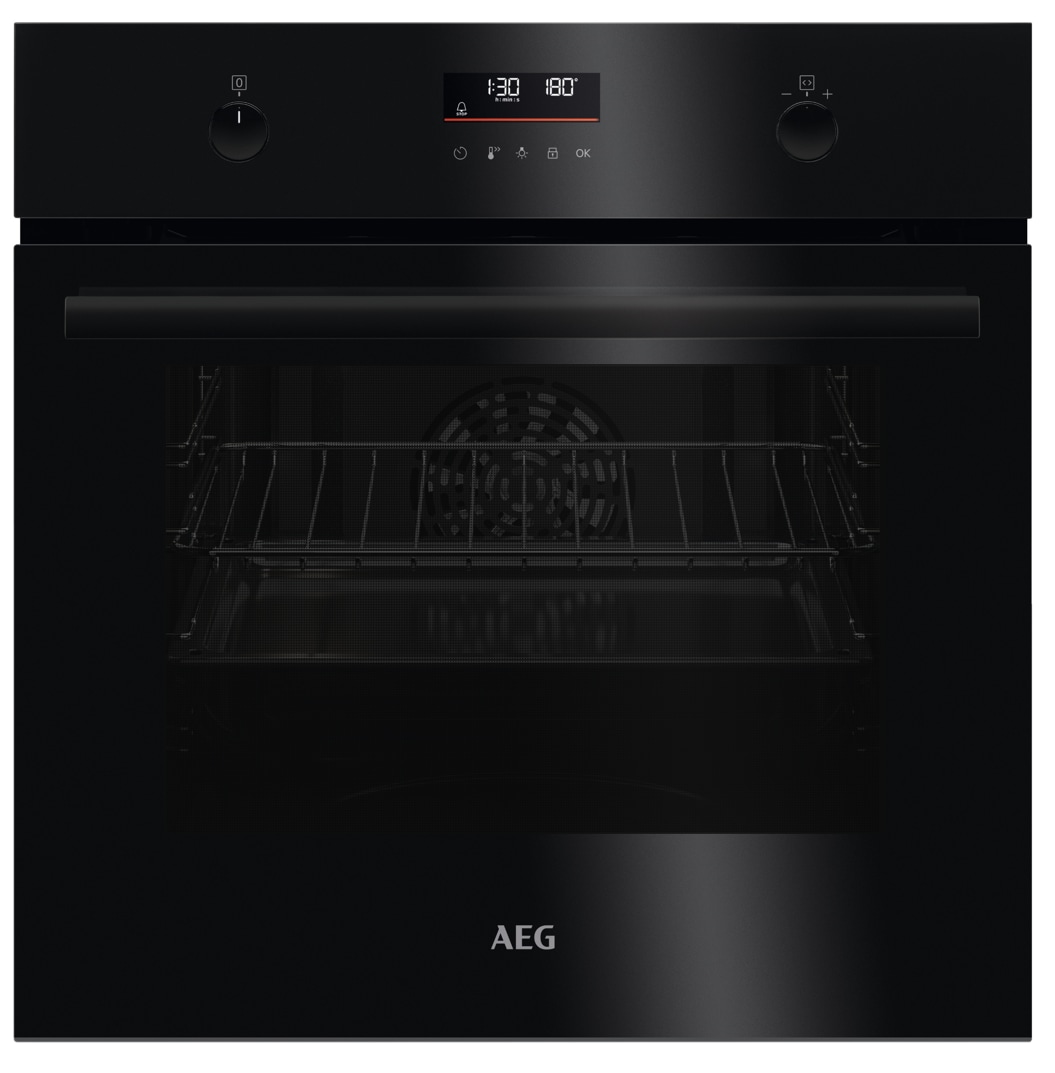 AEG Einbaubackofen Serie 6000 "BPE53516AB", Pyrolyse-Selbstreinigung, Heißluftsystem, Pizza- und Grillstufe