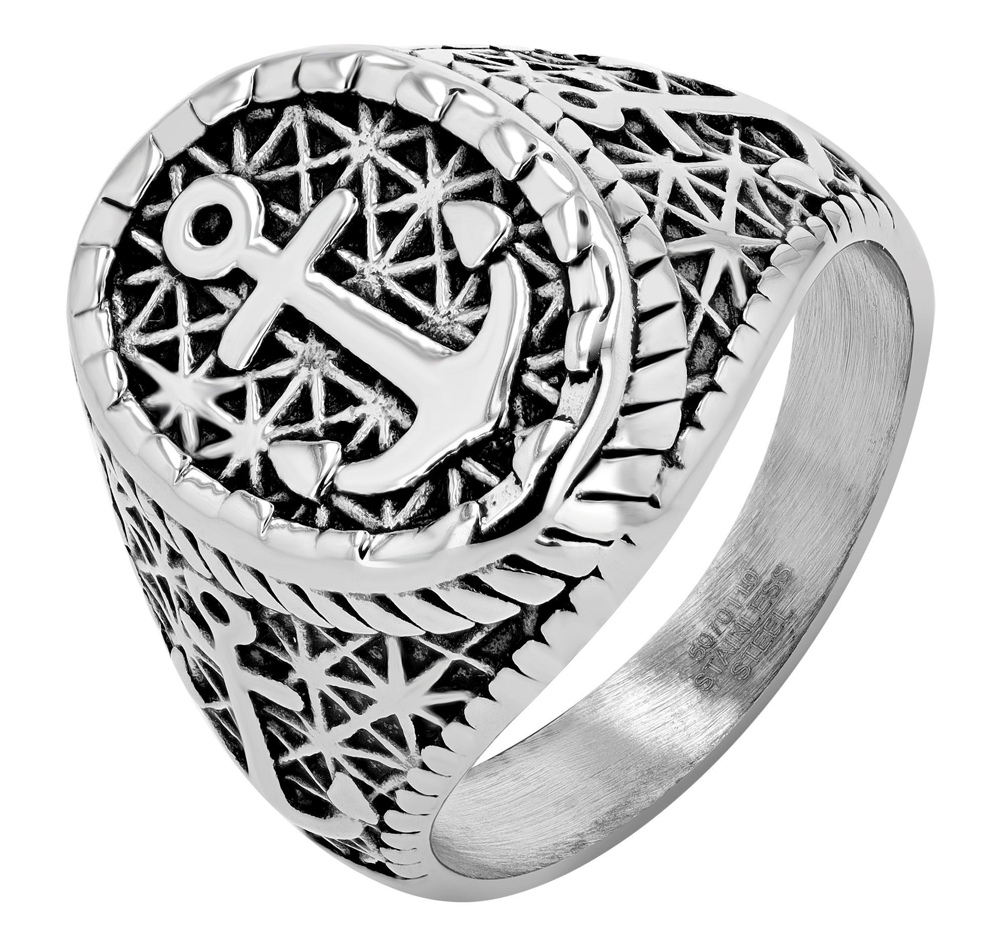 Fingerring ADELIA´S "Herren Ring aus Edelstahl" Gr. 64, silber, Fingerringe, Herren, 64, Edelstahl, Fingerring 2