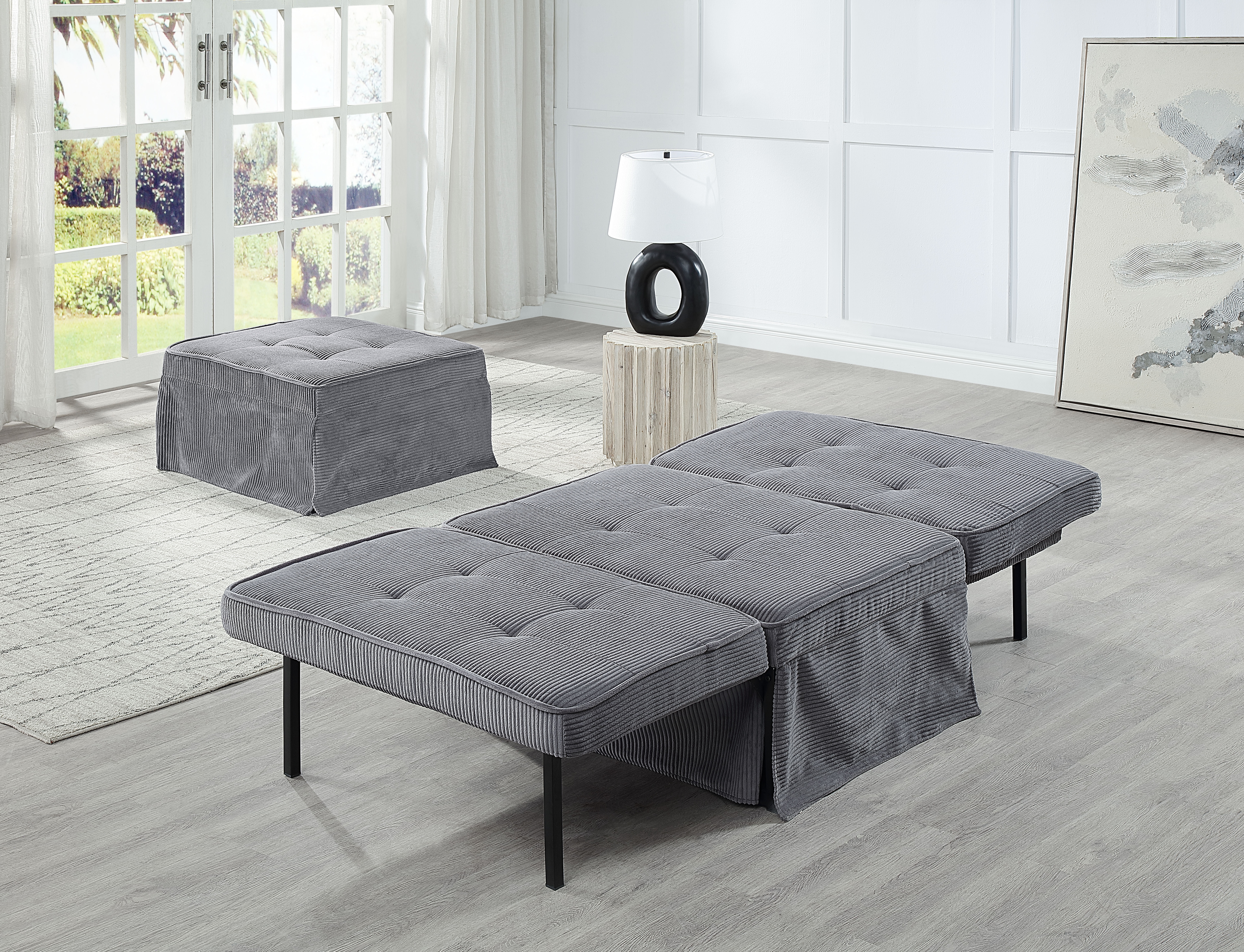 OTTO home Schlafsofa "Finn, Schlafsessel, Schlafhocker, Multifunktional" wandelbar zum Loungesessel, Relaxliege und Gästebett, inkl. Kissen