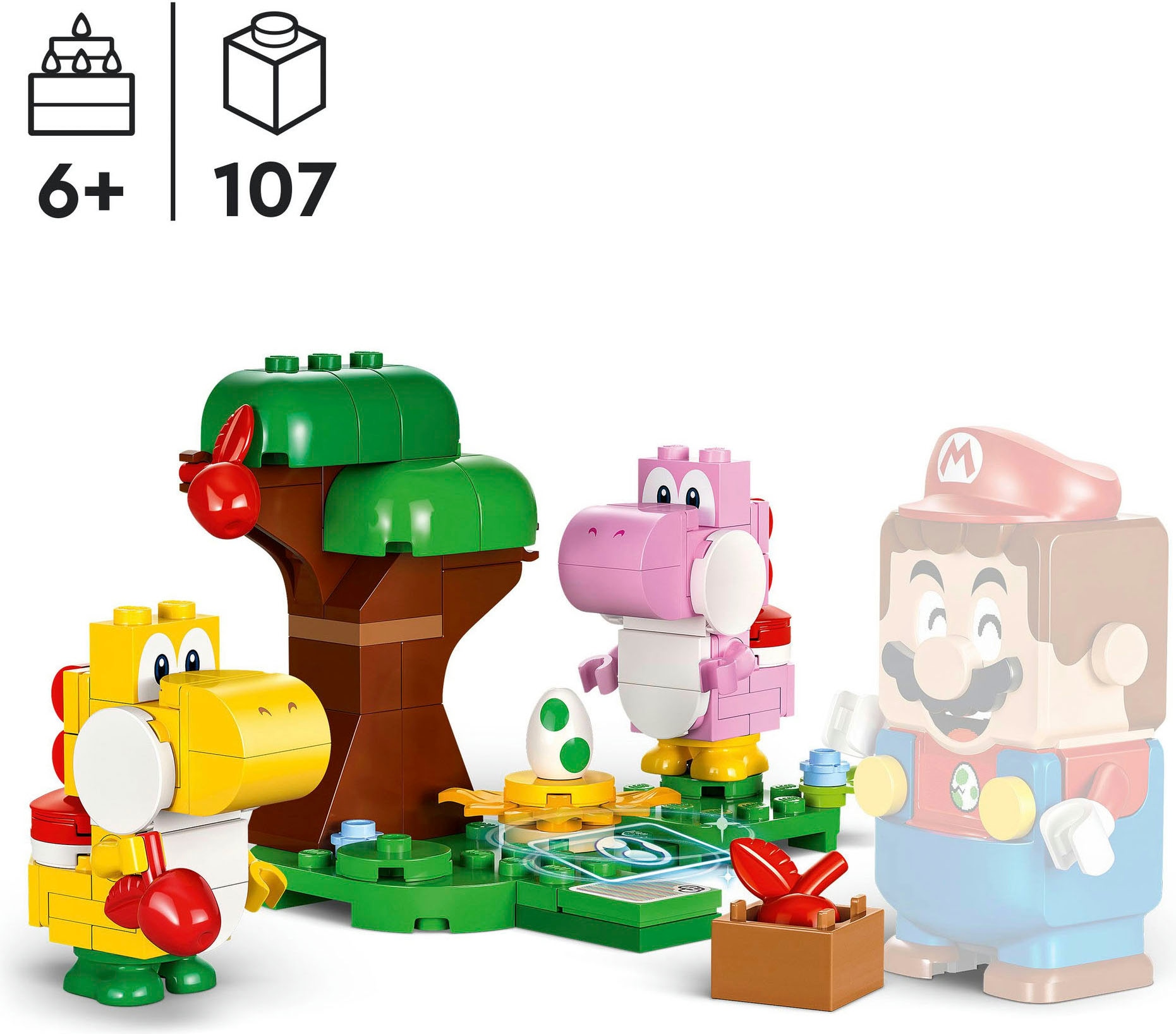 LEGO® Konstruktionsspielsteine »Yoshis wilder Wald – Erweiterungsset (71428), LEGO Super Mario«, (107 St.), Made in Europe