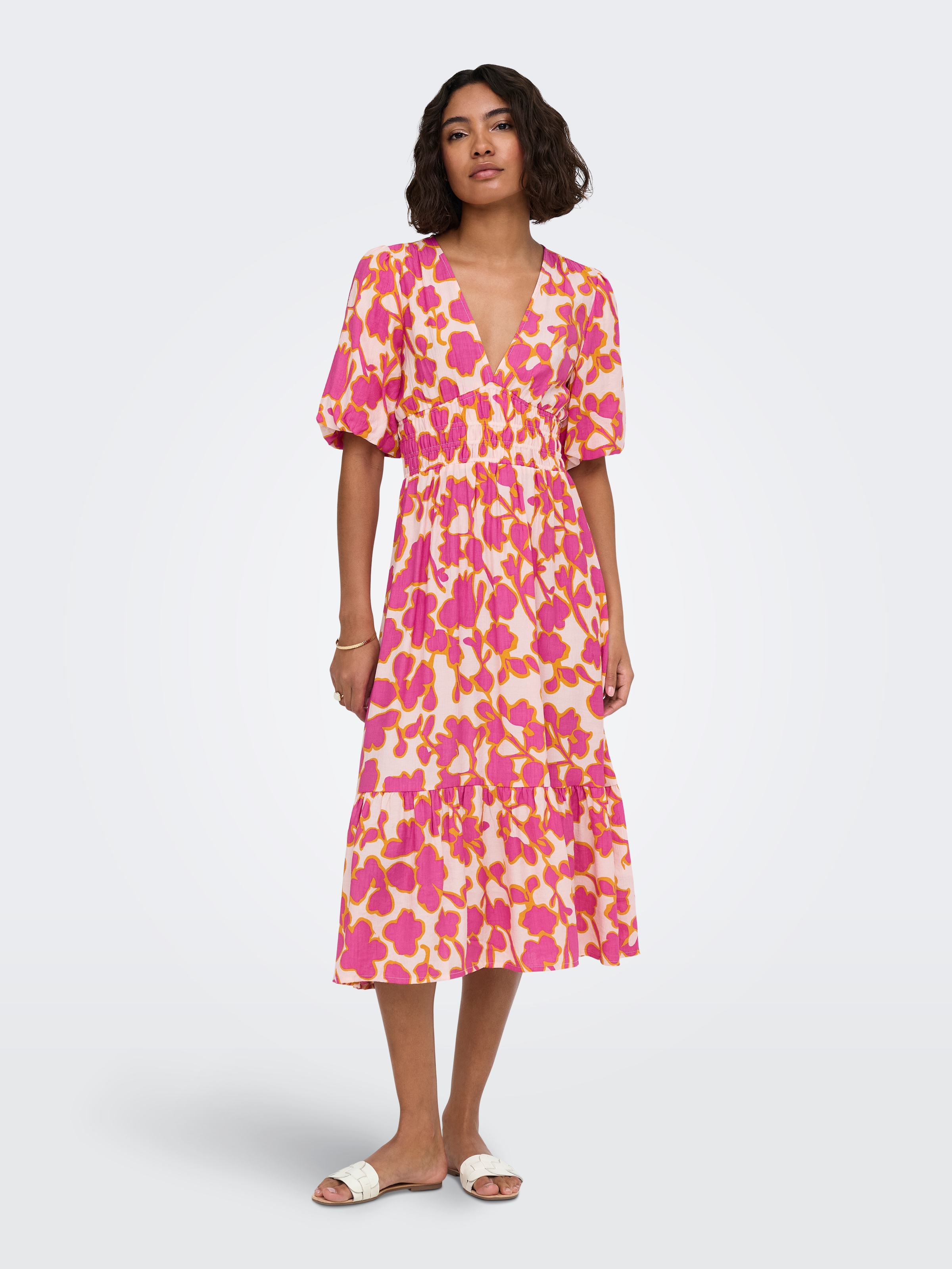 ONLY Druckkleid »ONLAURI MIKASI S/S MIDI DRESS WVV EX« Viskosemischung, regular fit