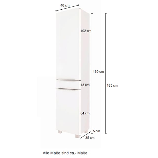 HELD MÖBEL Seitenschrank »Matera«, Breite 40 cm, hochwertige matte MDF-Fronten  und Softclose-Funktion bestellen | BAUR