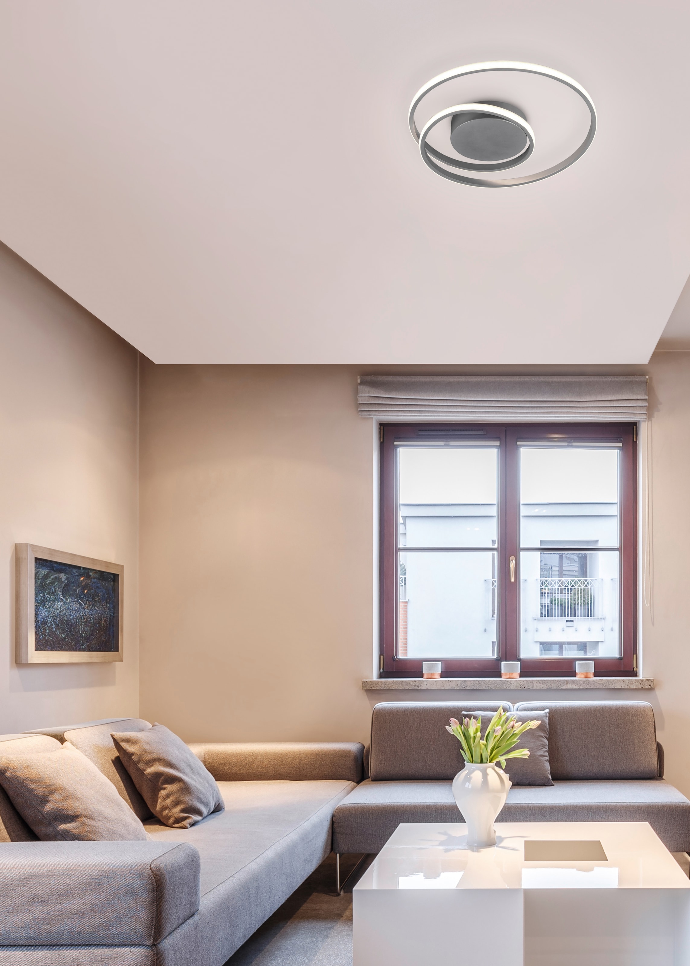 REALITY Leuchten LED Deckenleuchte »Zibal«, 1 flammig, Leuchtmittel LED-Board | LED fest integriert, Switch Dimmer, dimmbar über Wandschalter (100%/50%/25%), Wohnzimmer