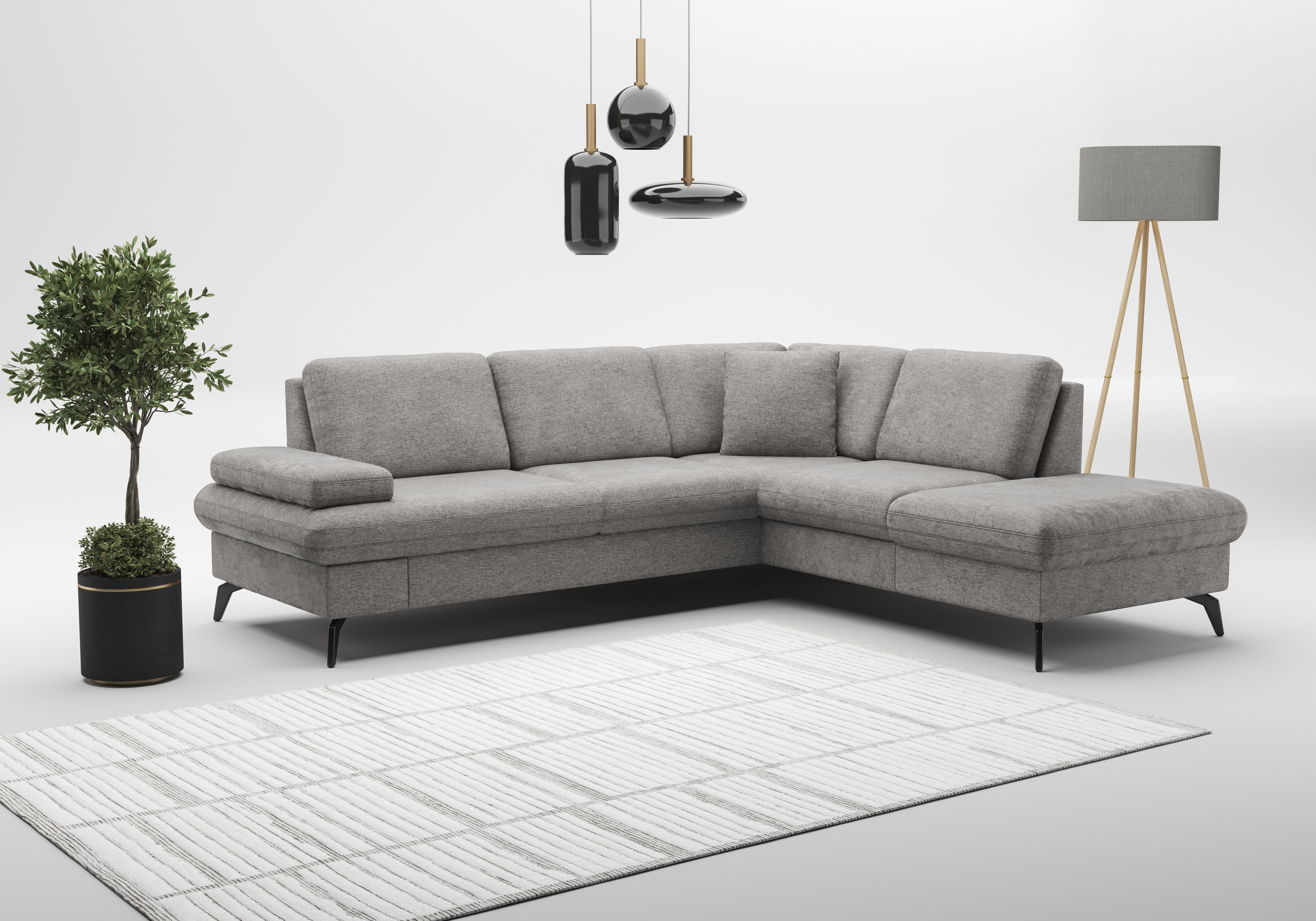 sit&more Ecksofa "Morris Jubi L-Form, B: 238 cm" mit Armteilfunktion & 1 Zierkissen, optional Schlaffunktion