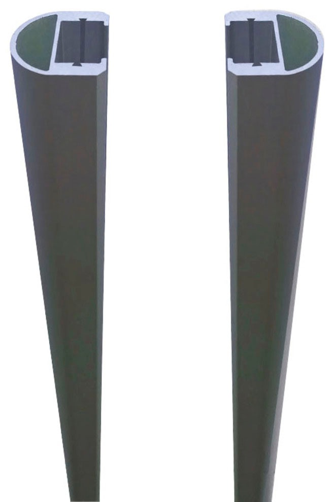 Tetzner & Jentzsch Sichtschutzelement »ROUNDROCK 6«, (Set), Satiniertes Glas in Aluminiumpfosten