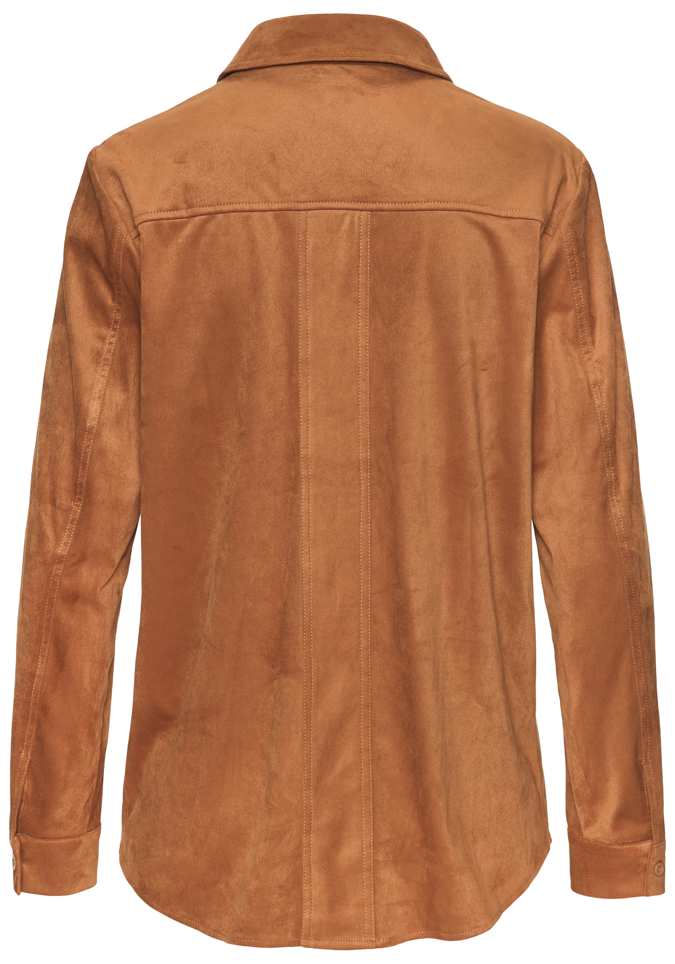 LASCANA Hemdbluse, aus Velourlederimitat