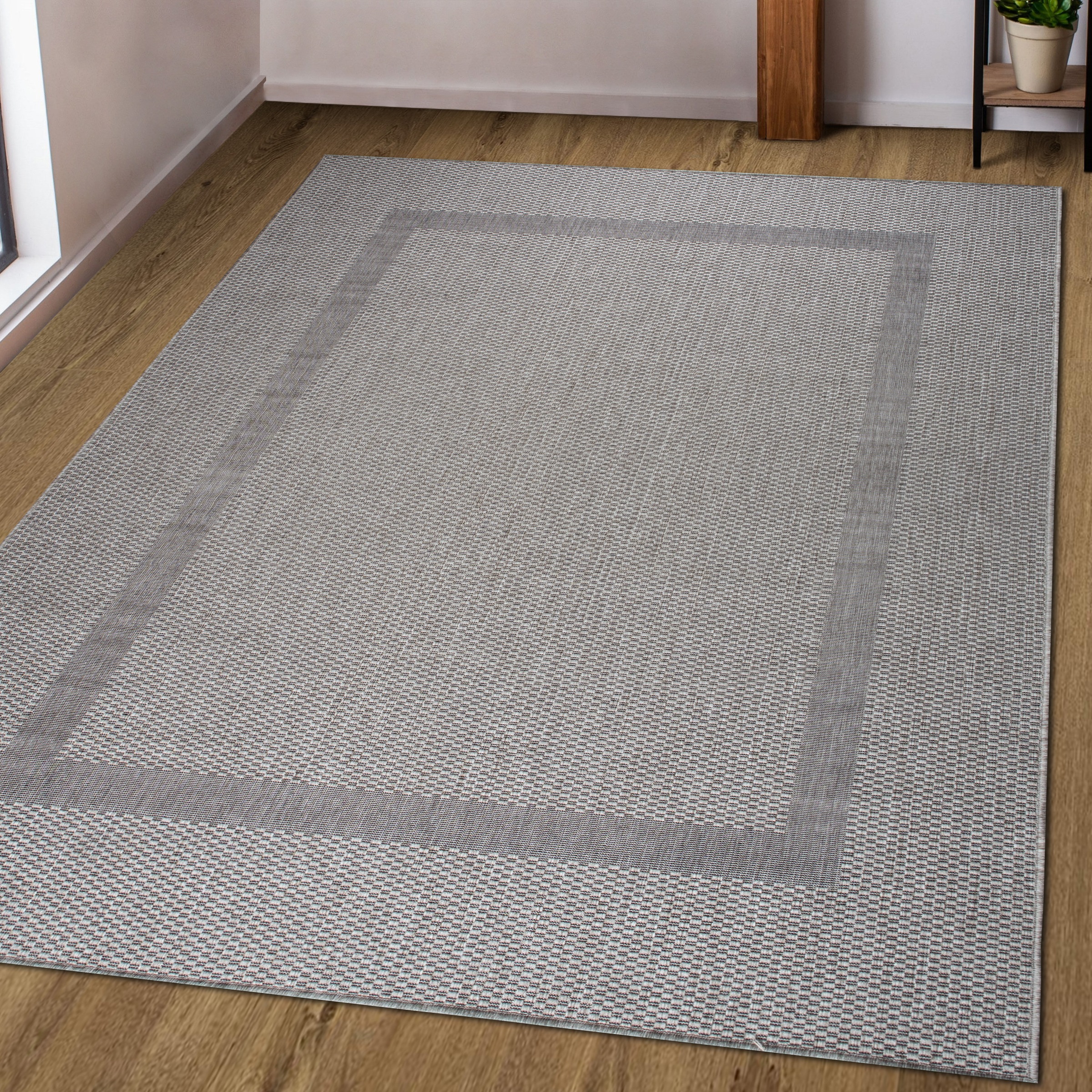 my home Teppich »Venedig Bordüre auch als Läufer erhältlich«, rechteckig, 3 mm Höhe, In- und Outdoor geeignet, Sisal-Optik, Wetterfest & UV-beständig