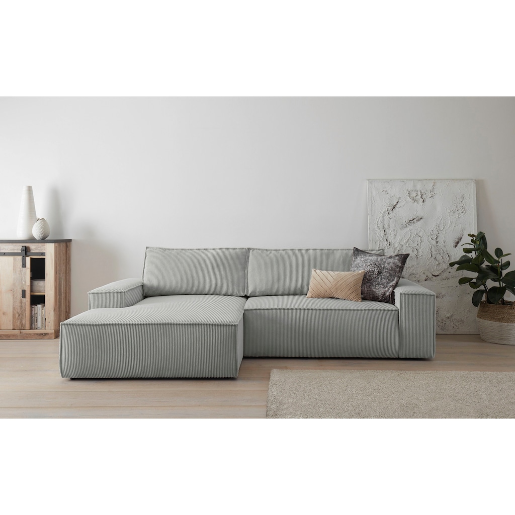 Ecksofa SHERWOOD Schlafsofa, mit Bettkasten, Cord-Bezug