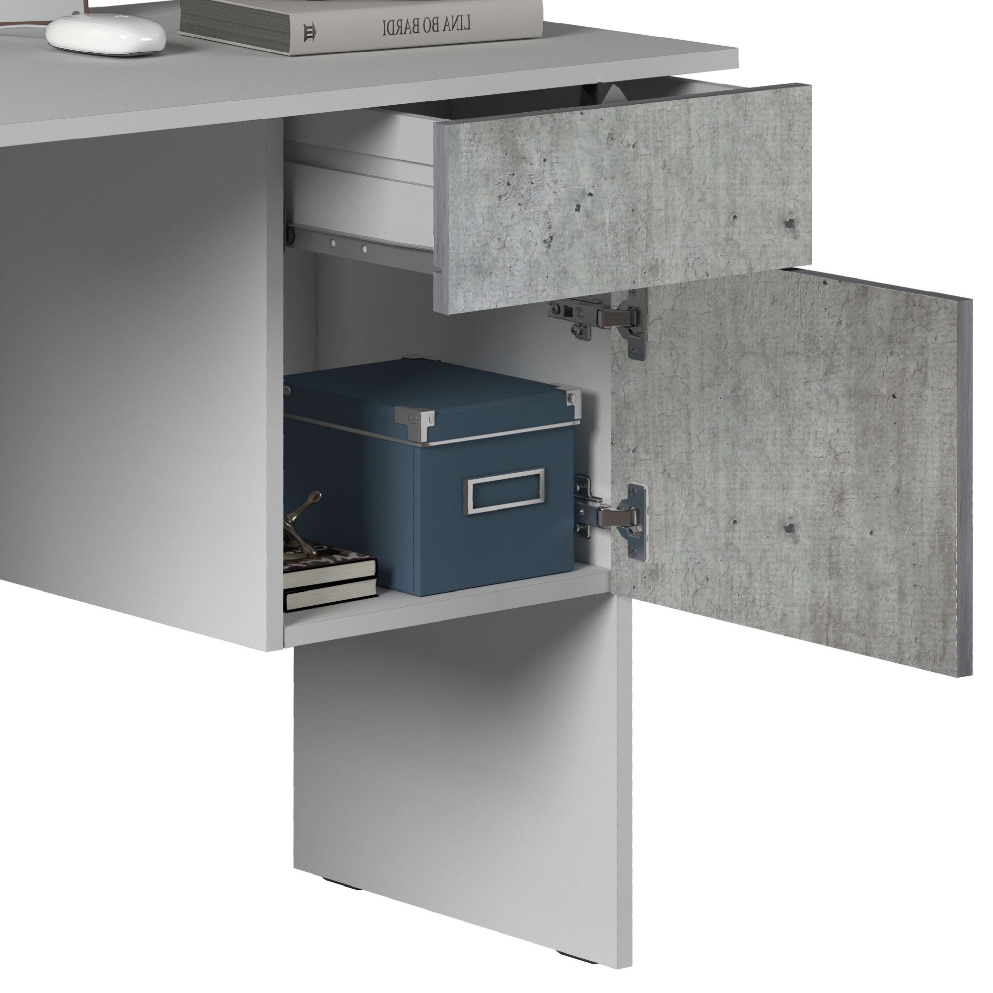 INOSIGN Schreibtisch »Coro, kleiner Computertisch, Bürotisch«, mit 1 Tür & 1 Schublade, Breite 110 cm, Made in Italy