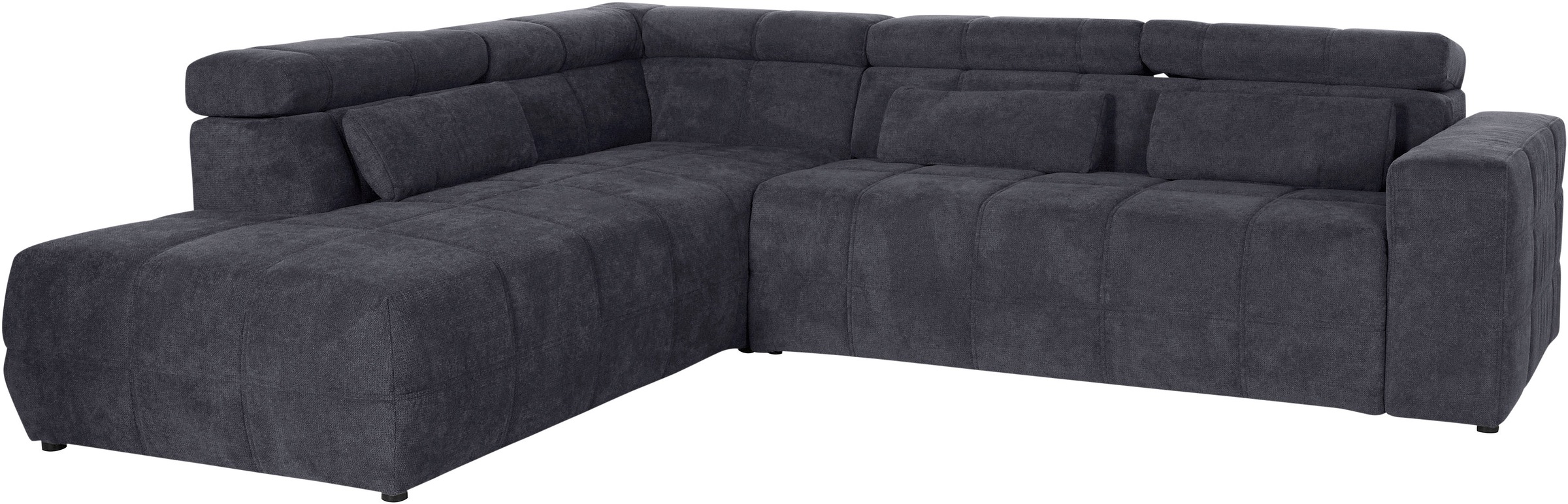 DOMO collection Ecksofa »Brandon L-Form, auch in Leder«, inklusive Kopfteilverstellung, wahlweise mit Sitztiefenverstellung