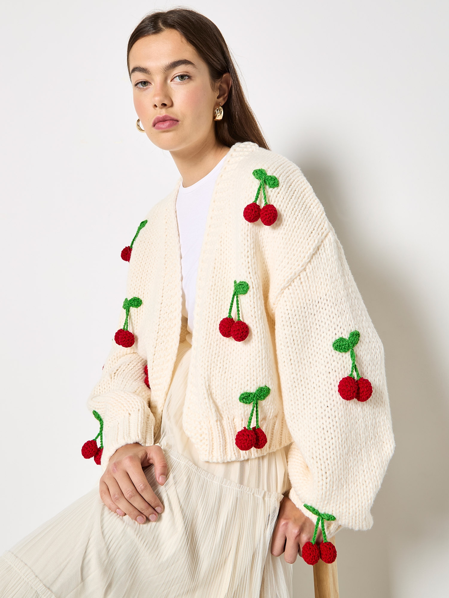 Apricot Strickjacke »Strickjacke« und Häkelverzierung