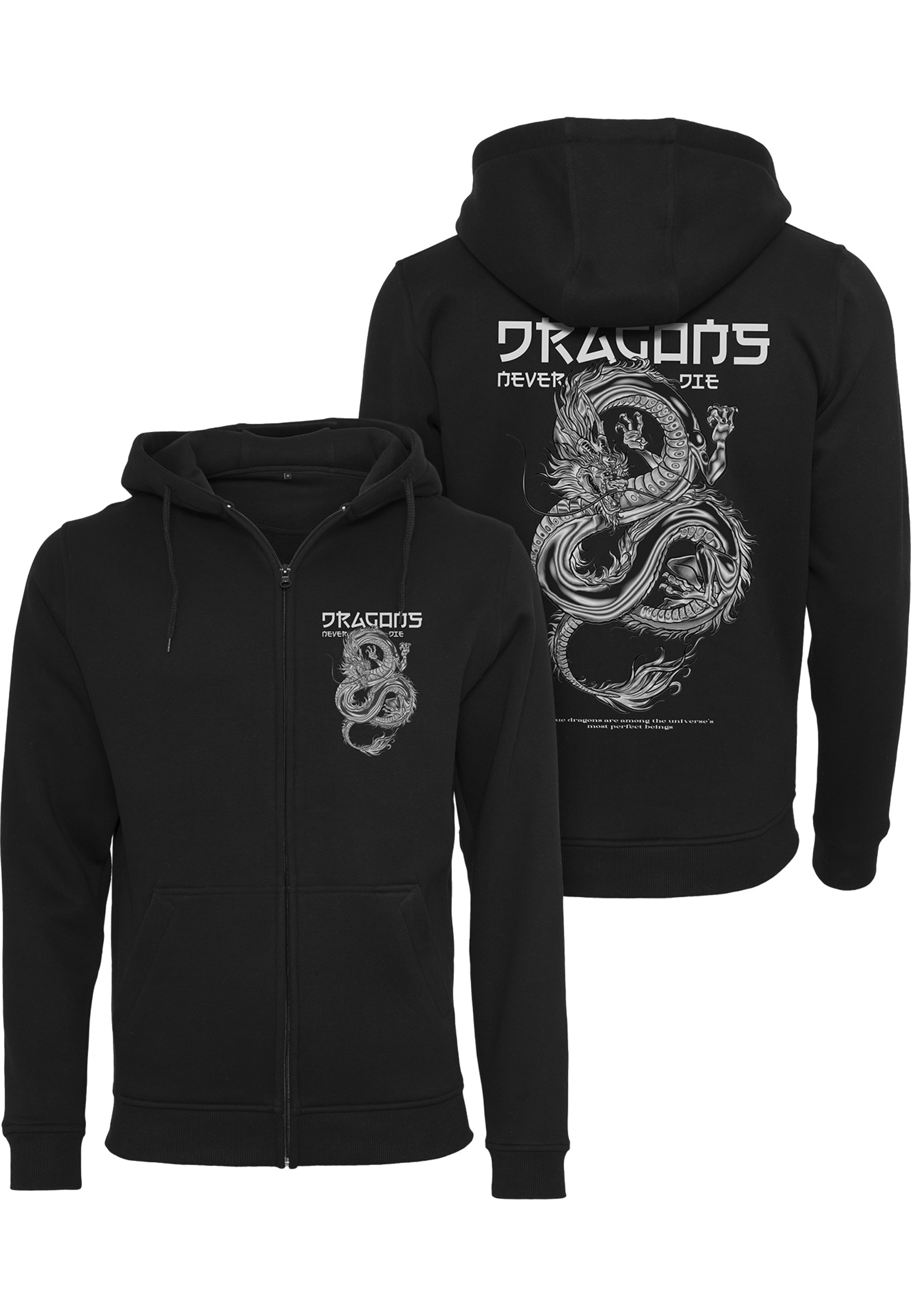 MisterTee Kapuzenpullover "MisterTee Herren Dragons Never Die Heavy Zip Hoo günstig online kaufen