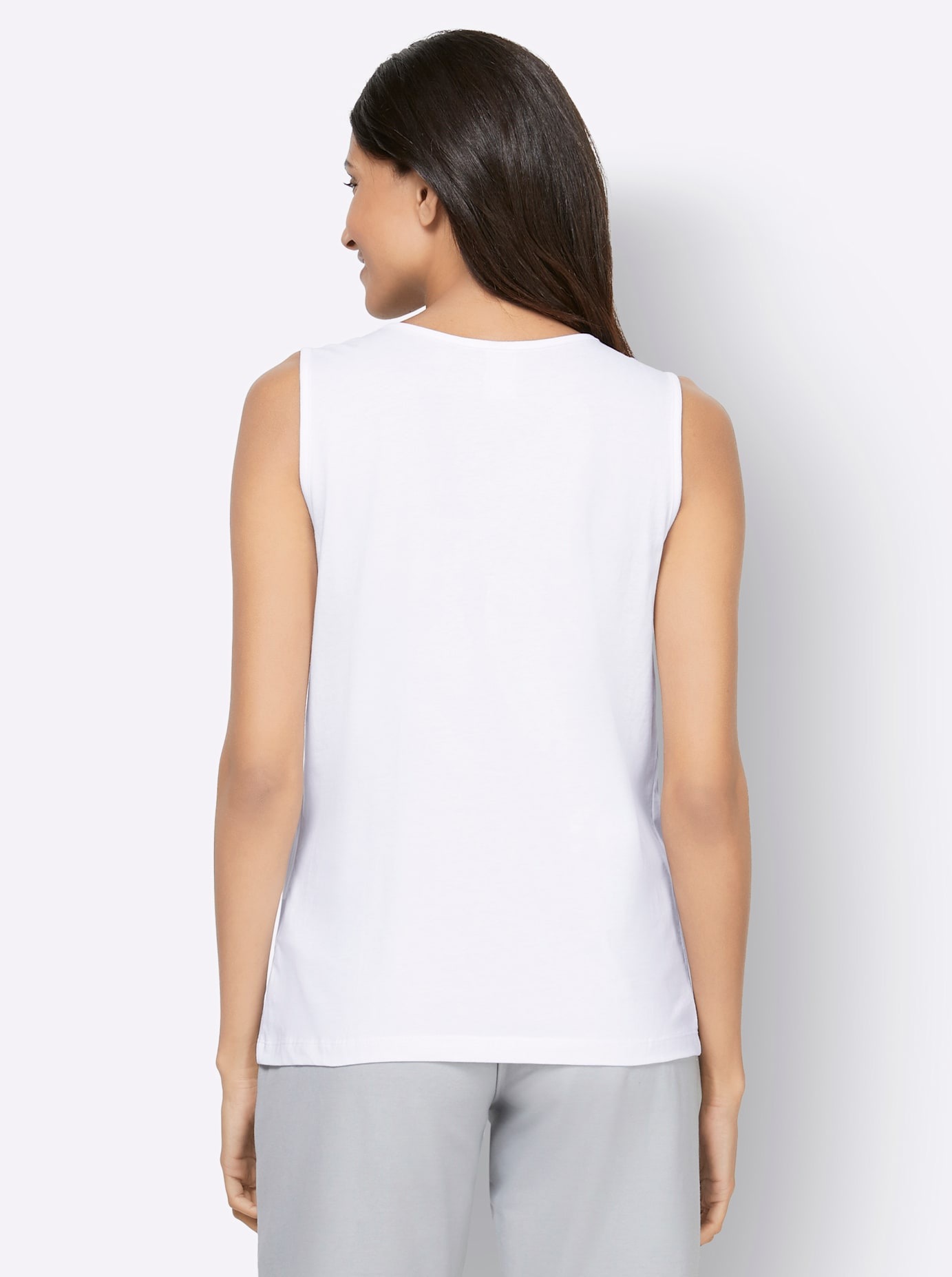 Shirttop CLASSIC BASICS, Damen, Gr. 42, weiß, 100% Baumwolle, unifarben, Rundhals, Tops Shirttop 2