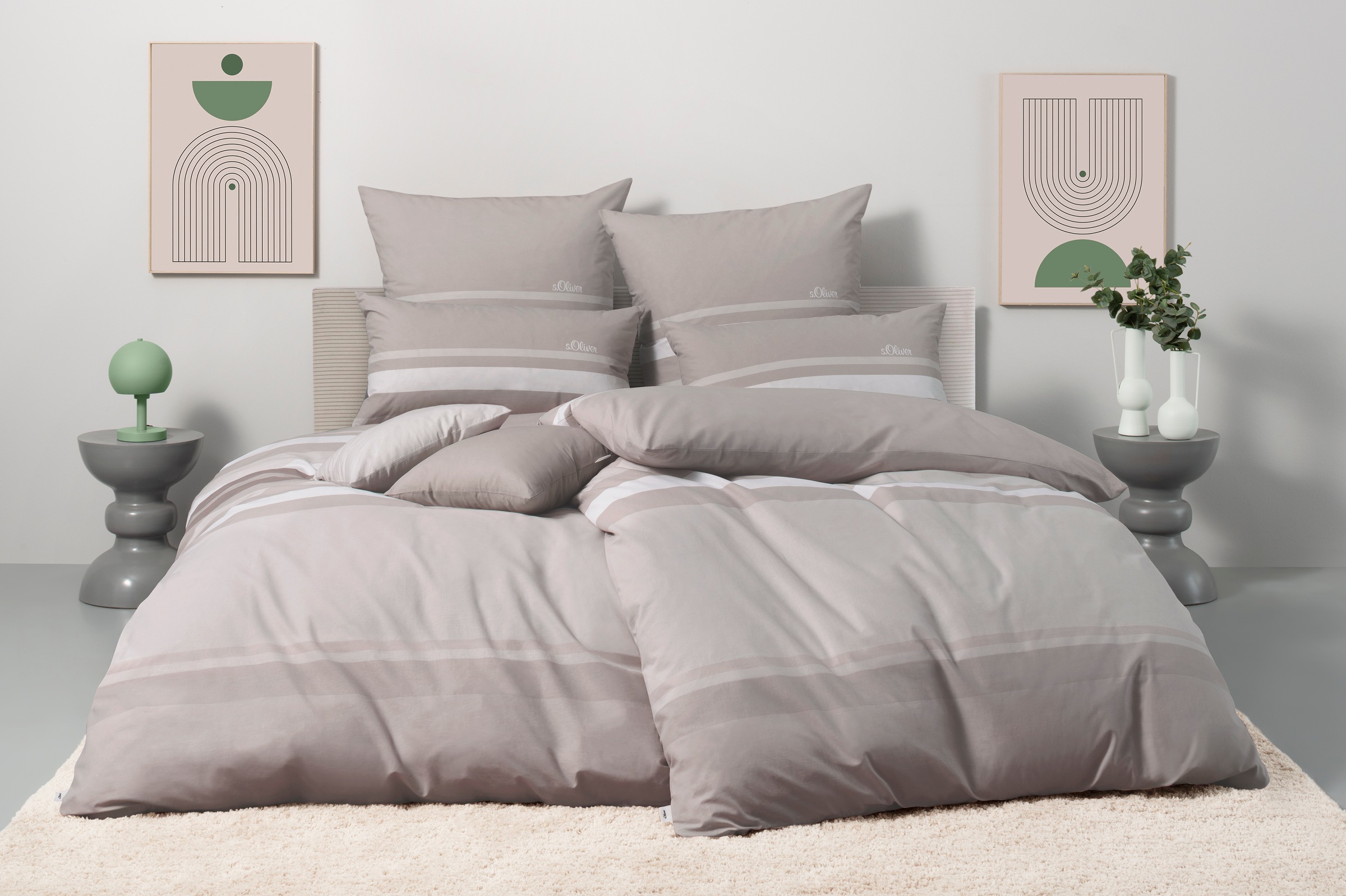 s.Oliver Bettwäsche "Fenja in Gr. 135x200 oder 155x220 cm" 2 Stk. gestreift günstig online kaufen