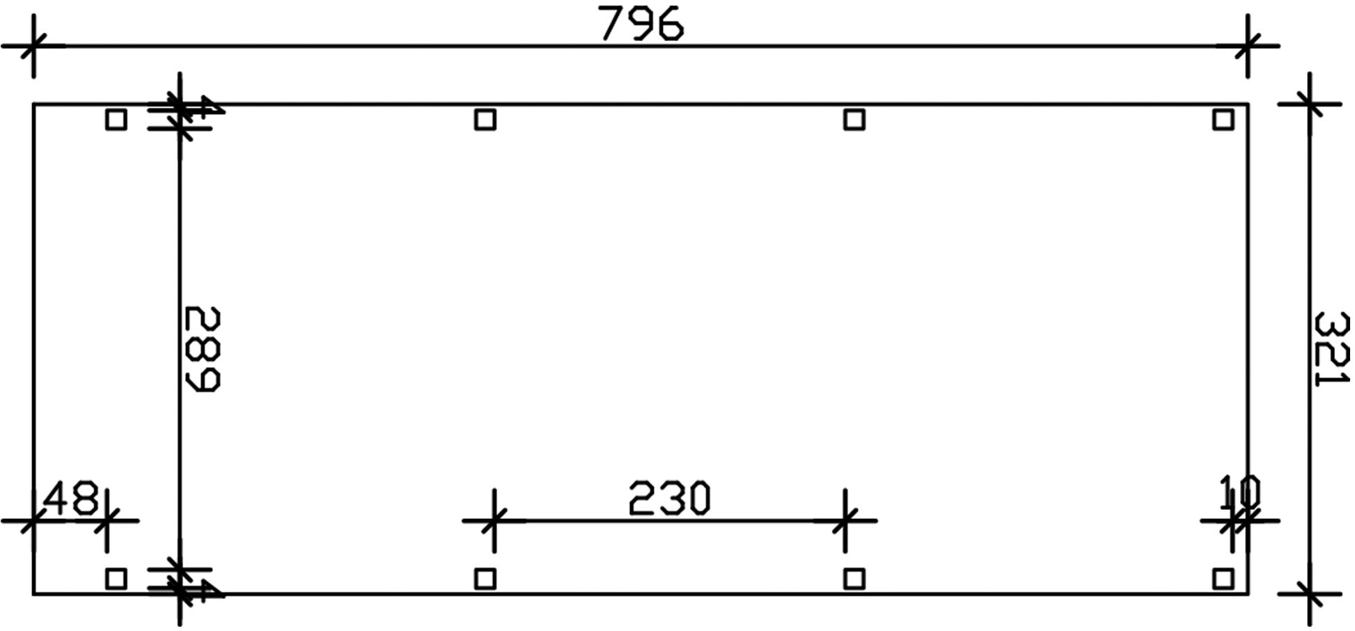 Skanholz Einzelcarport »Grunewald«, 289 cm, Anthrazit