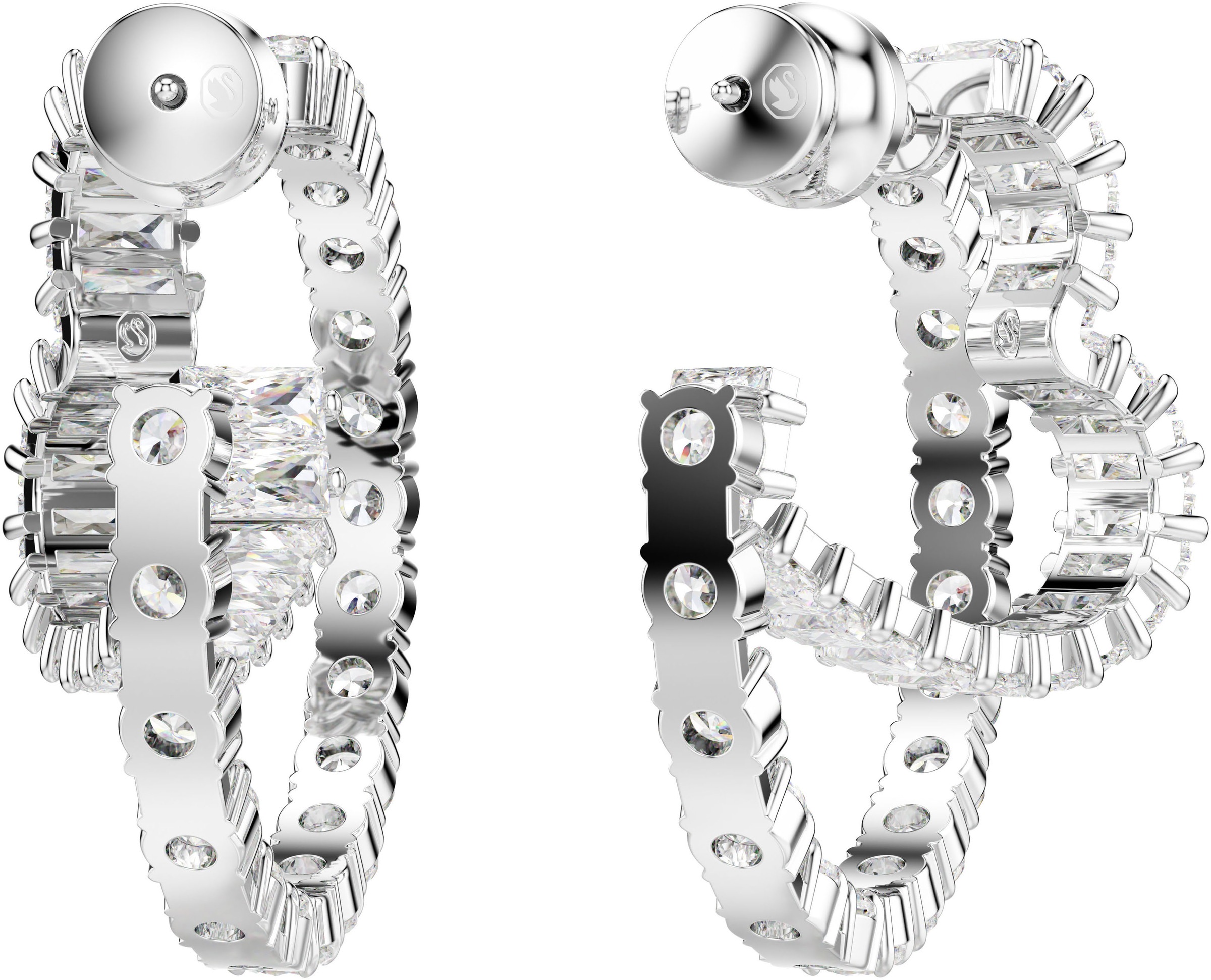 Swarovski Paar Creolen »Schmuck Geschenk Matrix Ohrringe Herz, 5705748«, mit Swarovski® Zirkonia (synth.)