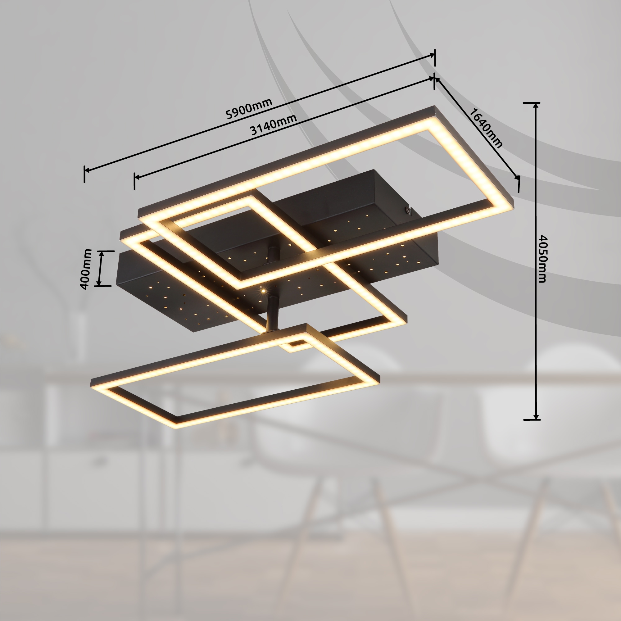 GLOBO LIGHTING LED Deckenleuchte »TERRXA«, Leuchtmittel LED-Modul | LED fest integriert, Deckenlampe/mehrere Stufen schaltbar/Wohnzimmer/Schlafzimmer/elegant