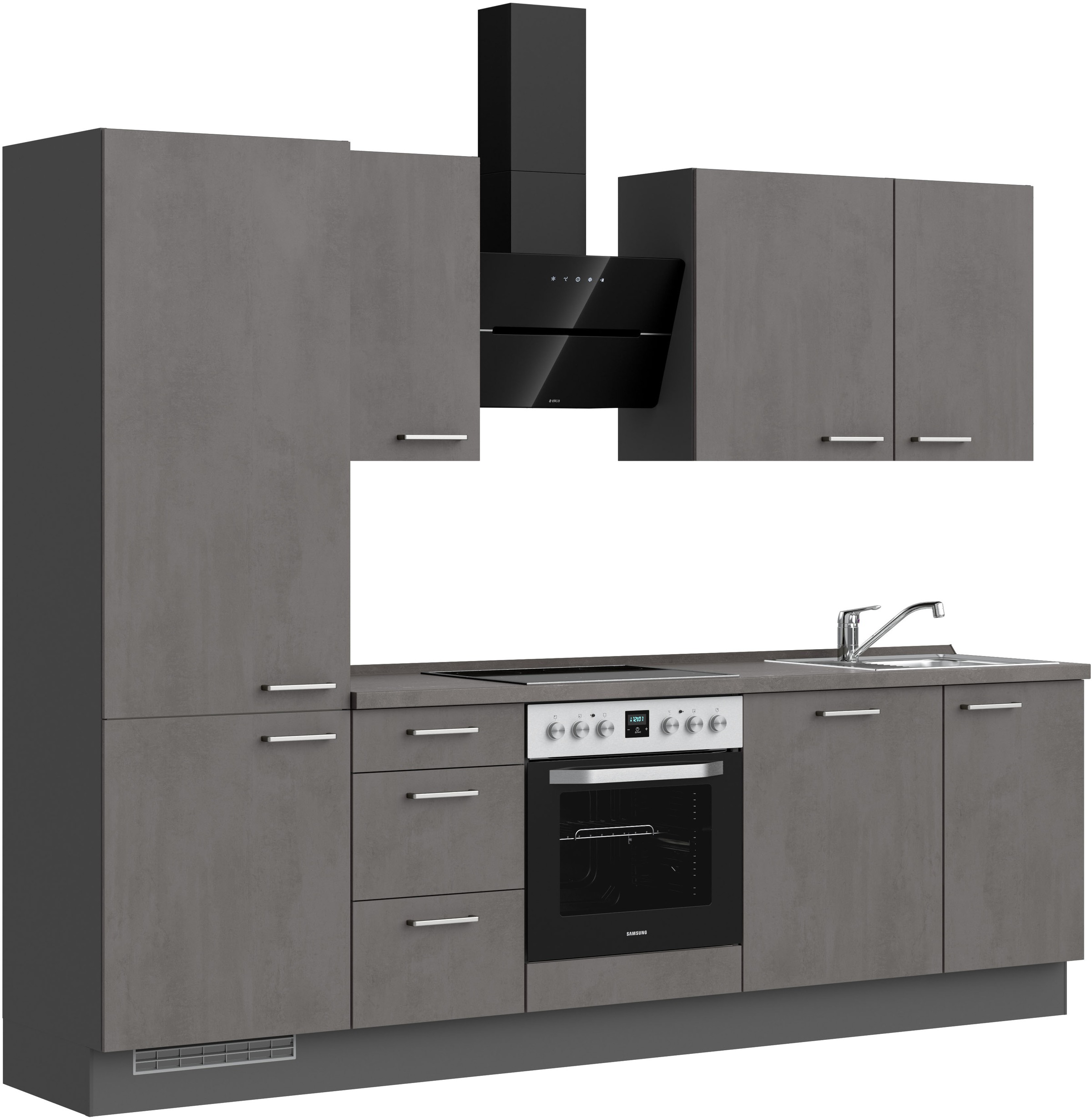 nobilia® Küchenzeile »"Riva II"«, vormontiert, Ausrichtung wählbar, Breite 270 cm, wahlw. mit E-Geräten